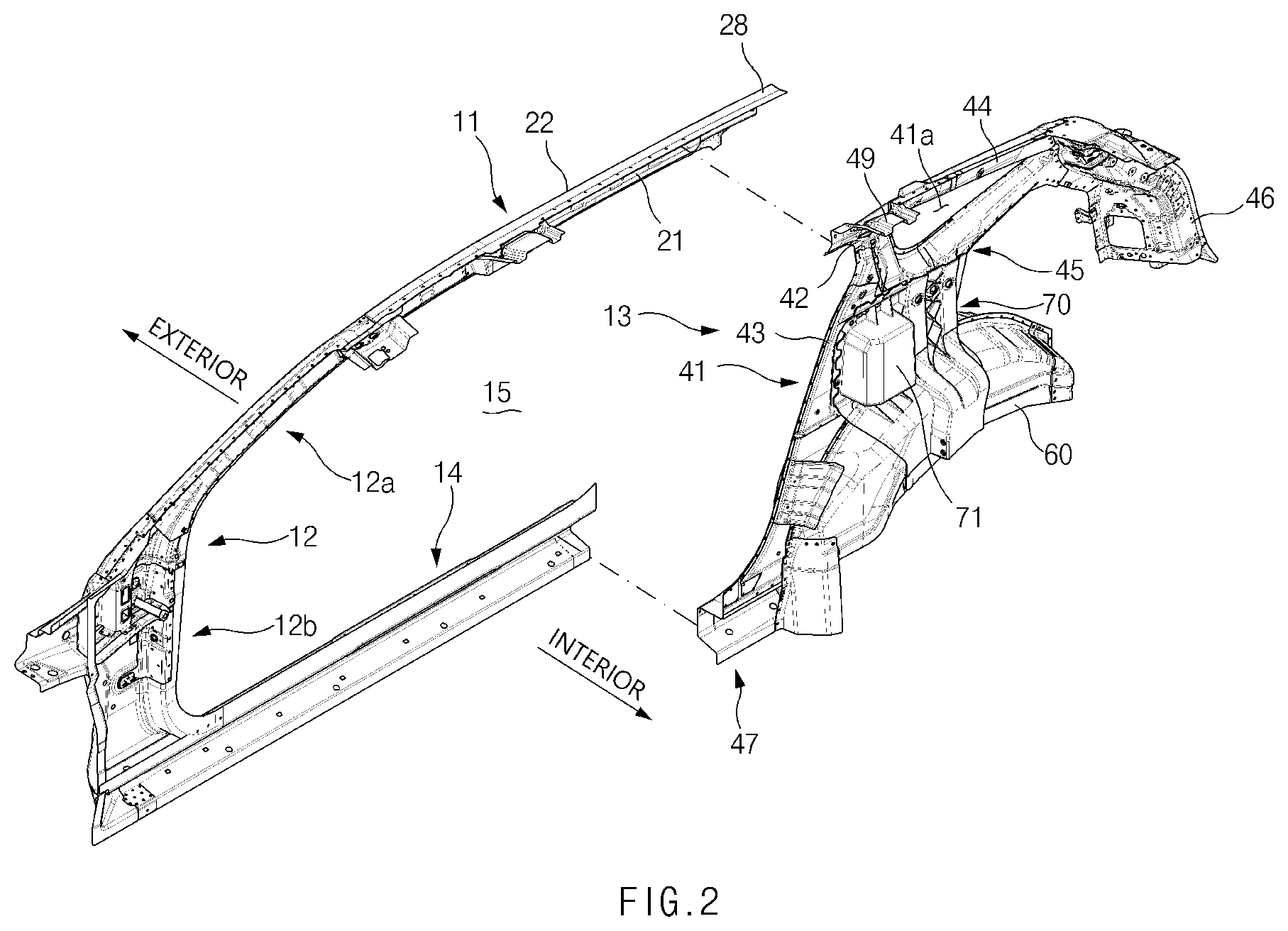 Patent US12304566 Figure 2 – Vehicle body structure