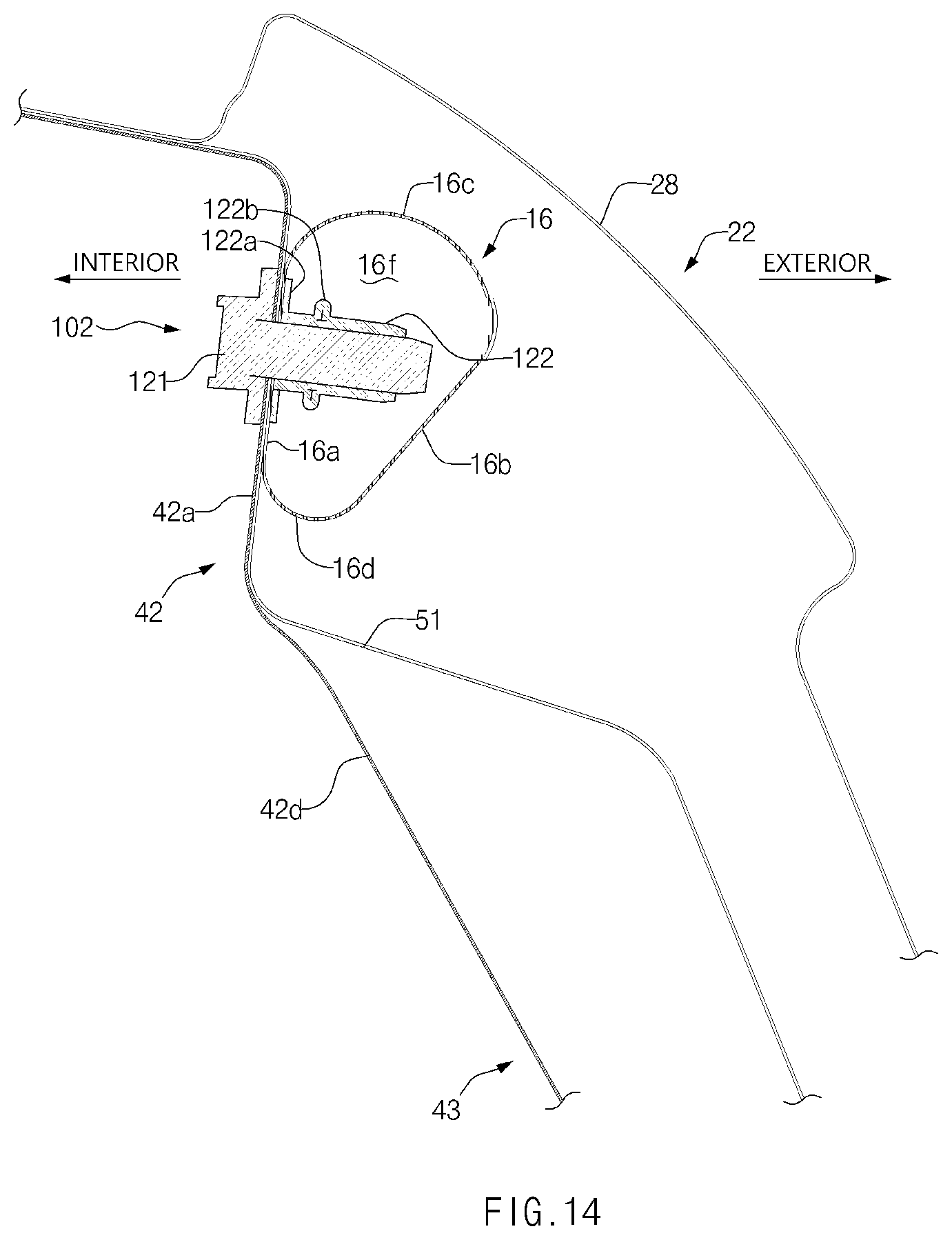 Patent US12304566 Figure 14 – Vehicle body structure