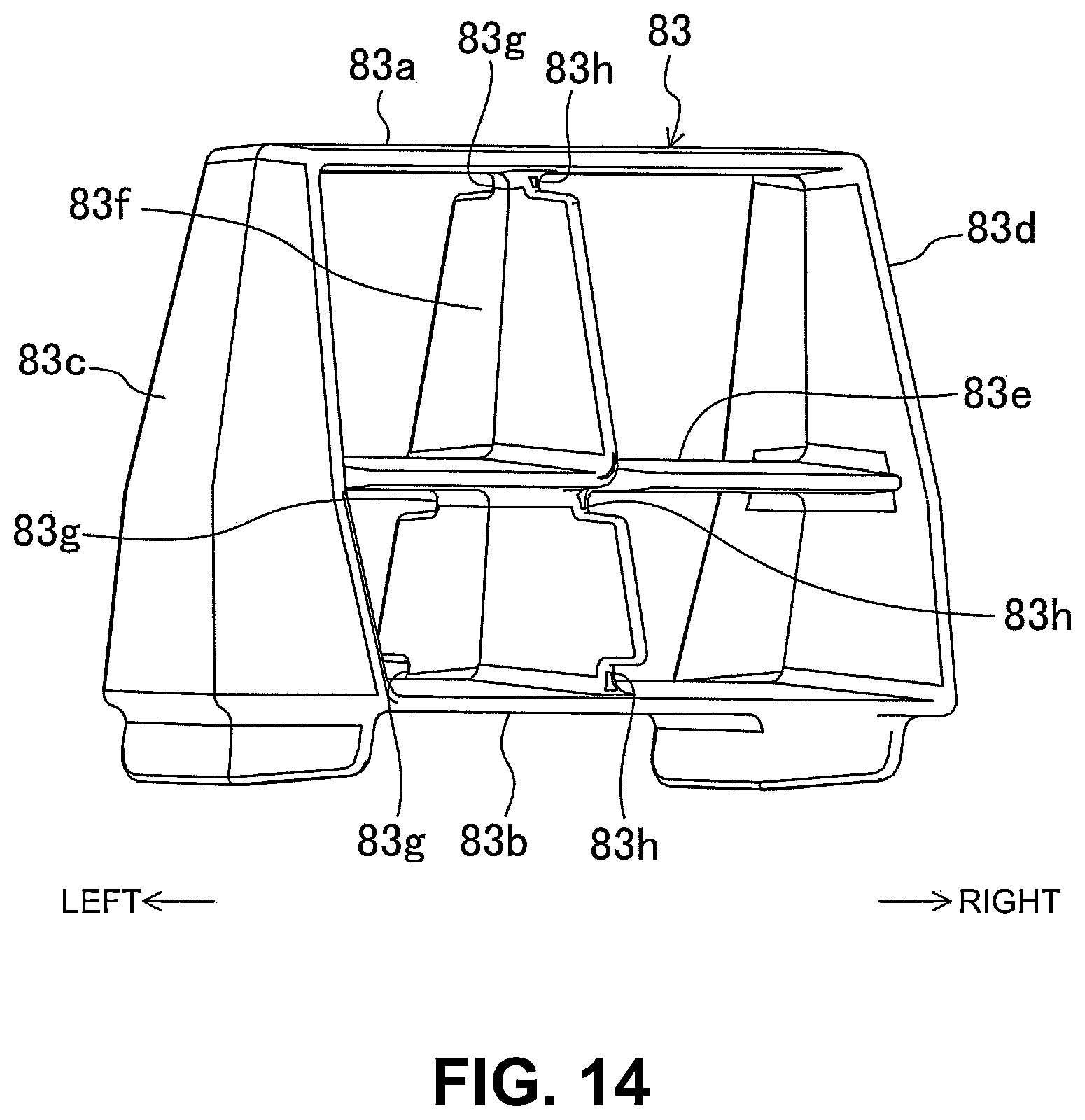 Patent US12304568 Figure 14 – Vehicle-body structure including a center frame with a downward tilt