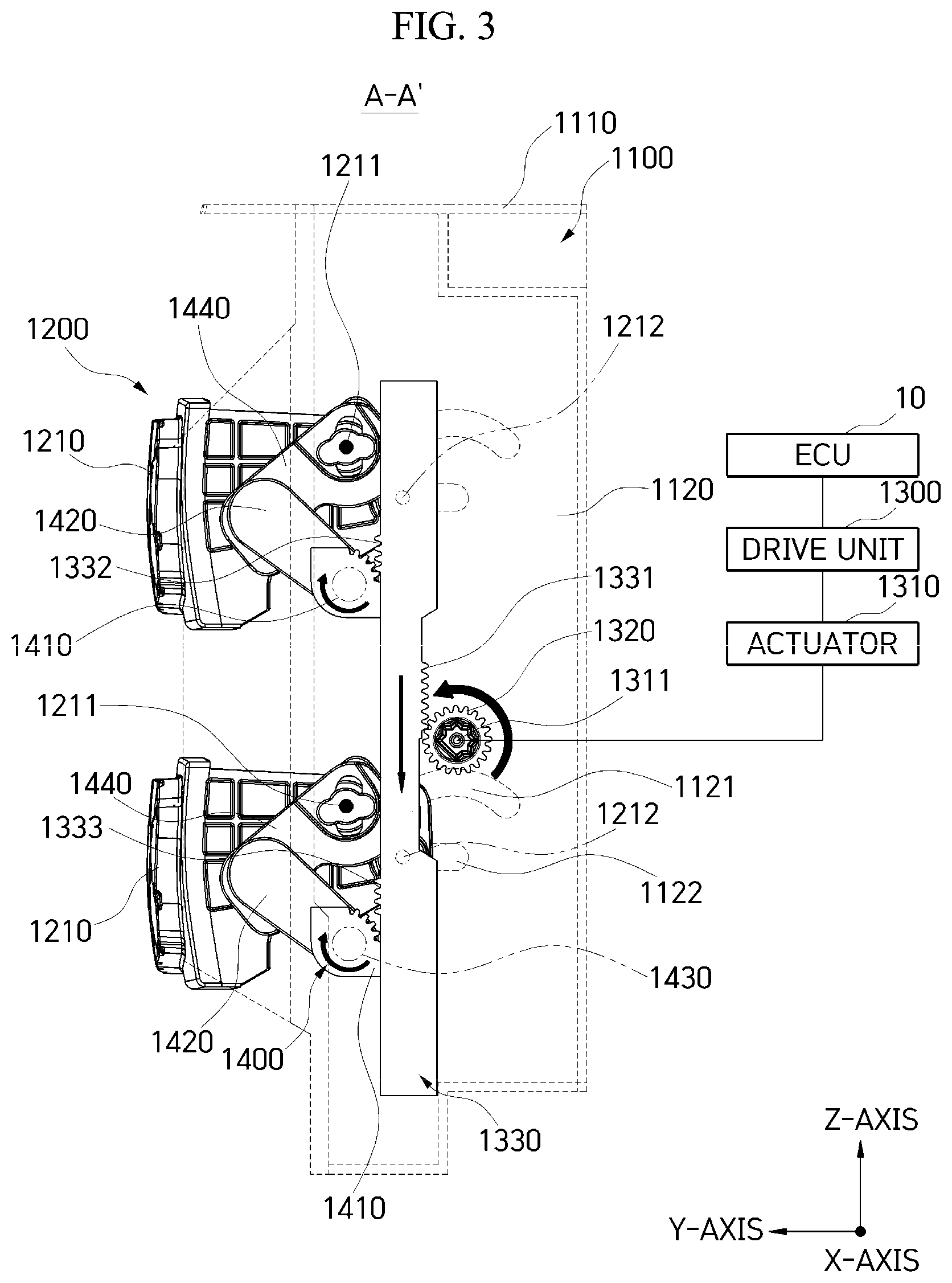 Patent US12304571 Figure 3 – Active air flap for vehicles