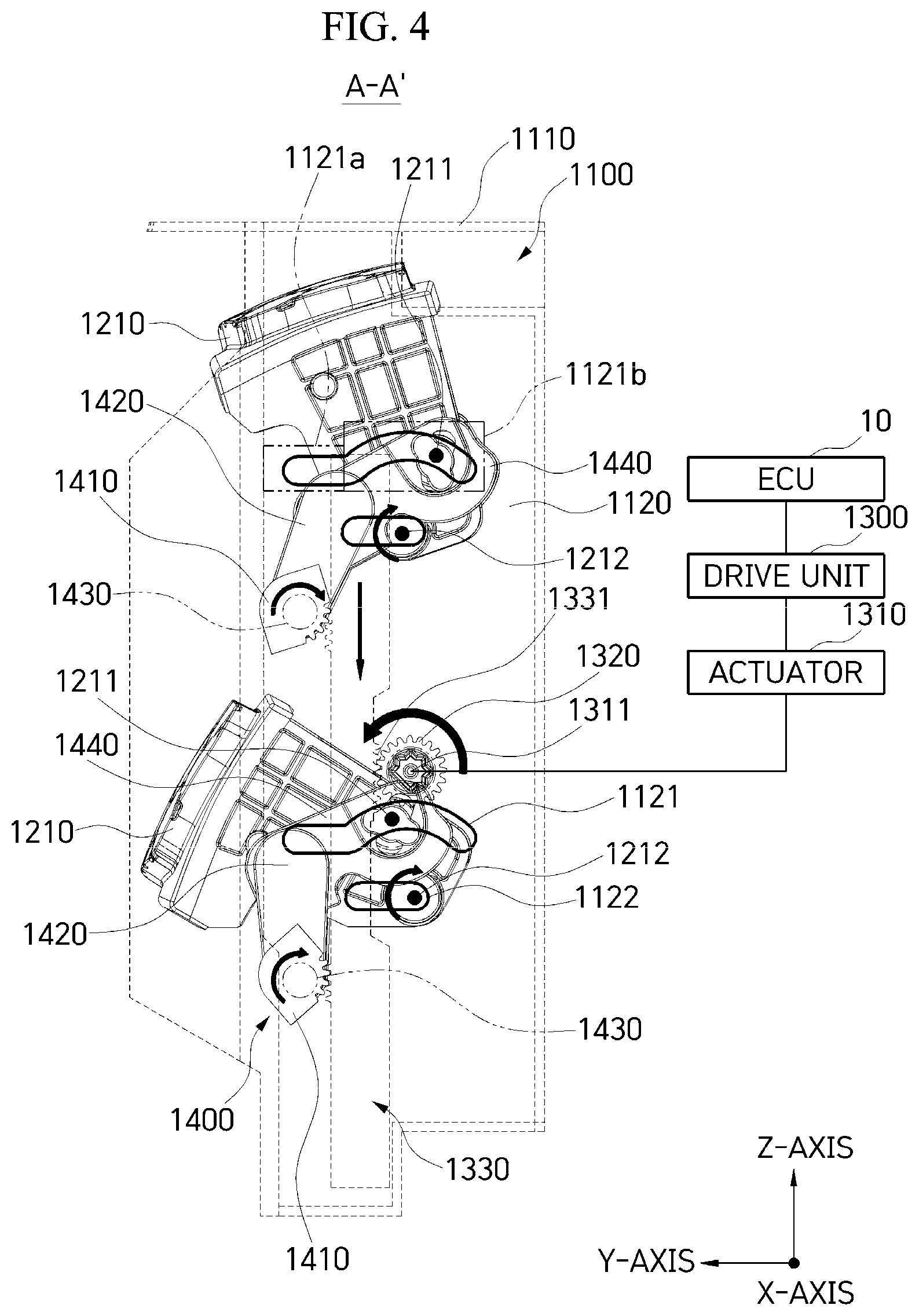 Patent US12304571 Figure 4 – Active air flap for vehicles