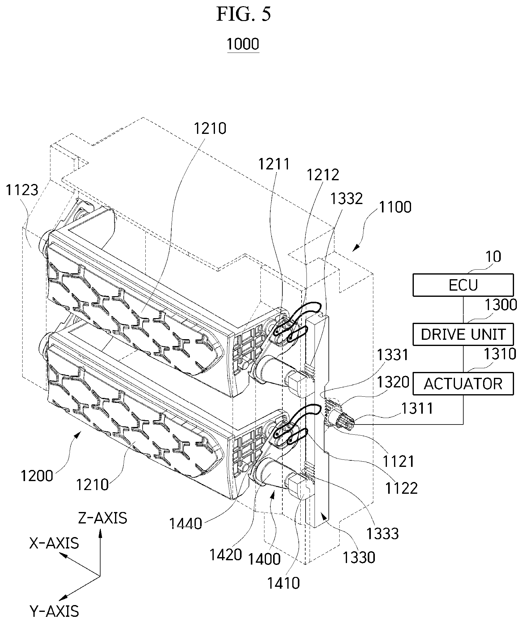 Patent US12304571 Figure 5 – Active air flap for vehicles