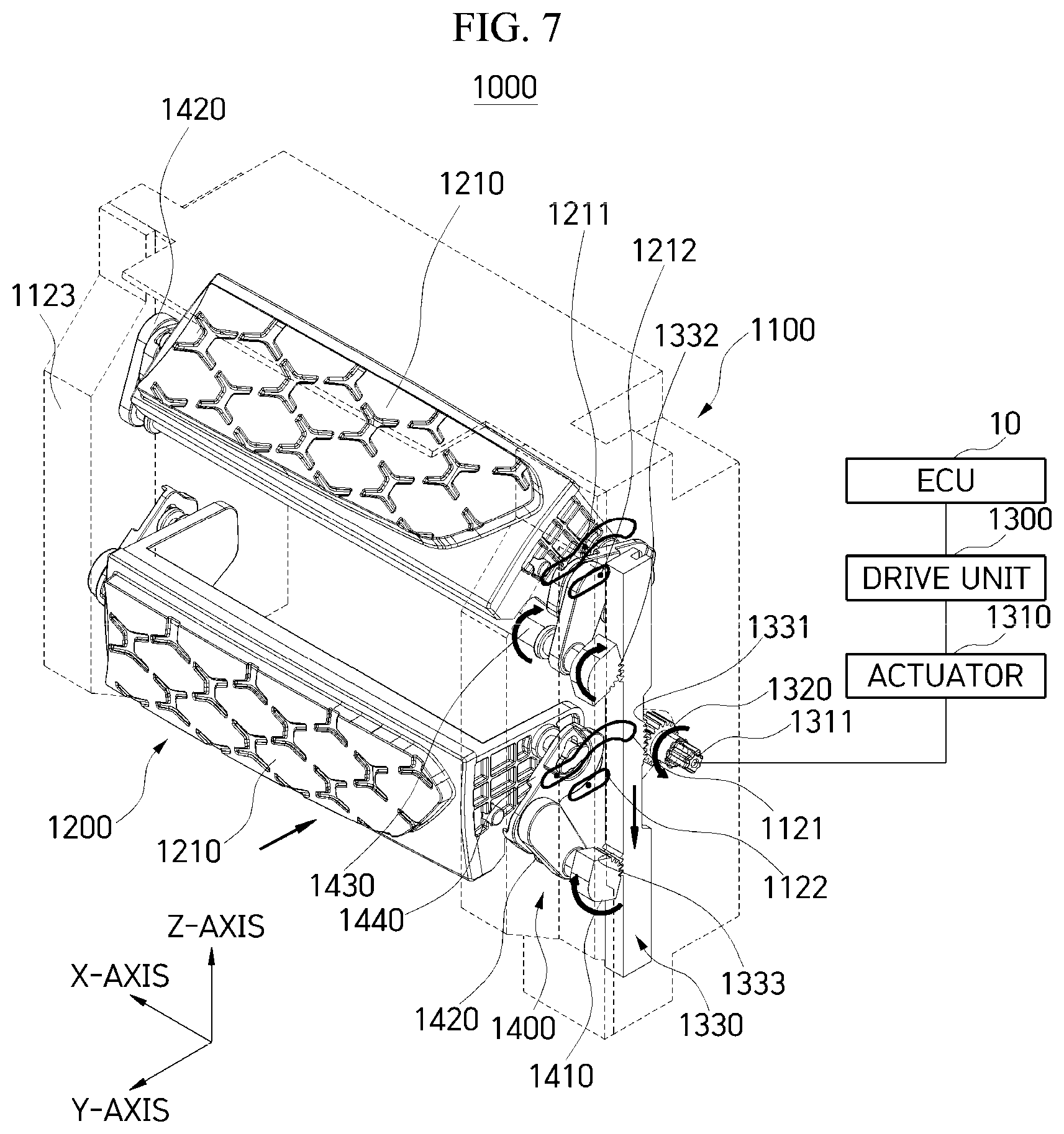 Patent US12304571 Figure 7 – Active air flap for vehicles