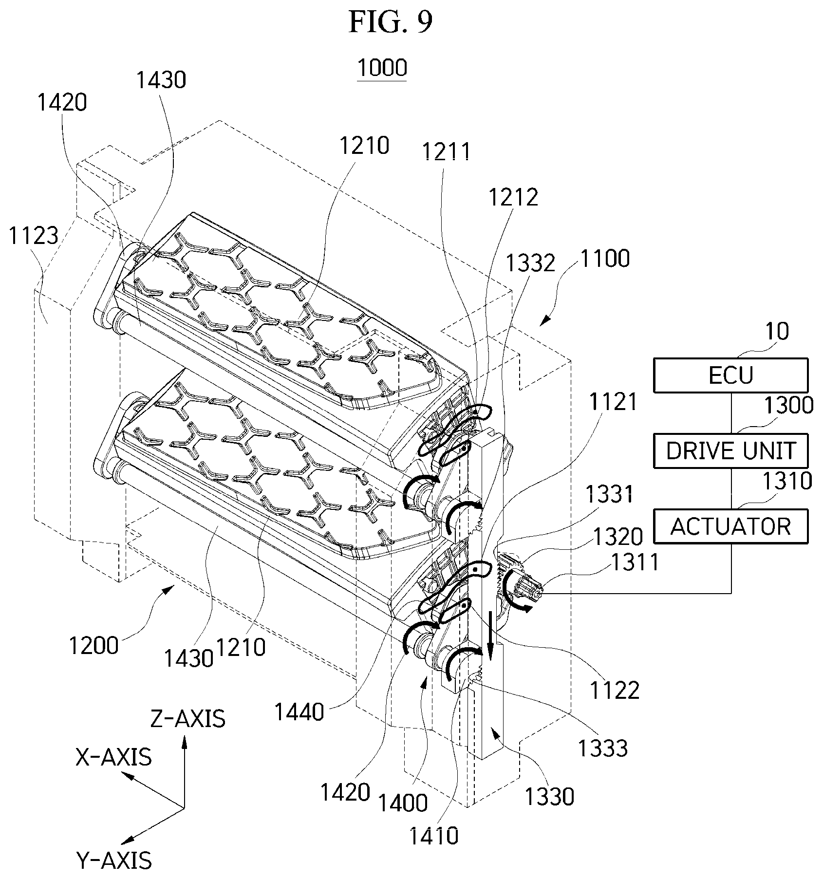 Patent US12304571 Figure 9 – Active air flap for vehicles