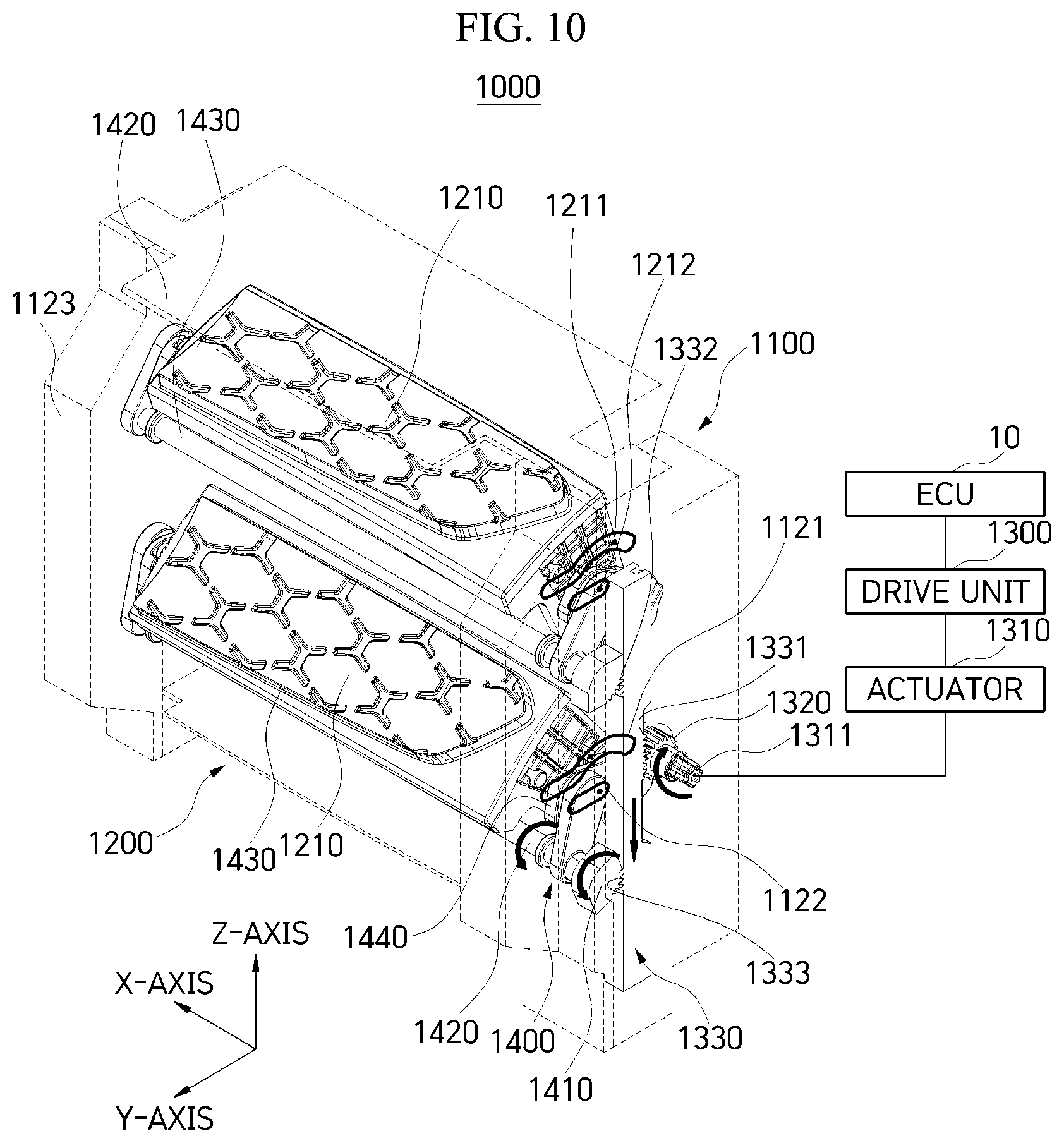 Patent US12304571 Figure 10 – Active air flap for vehicles