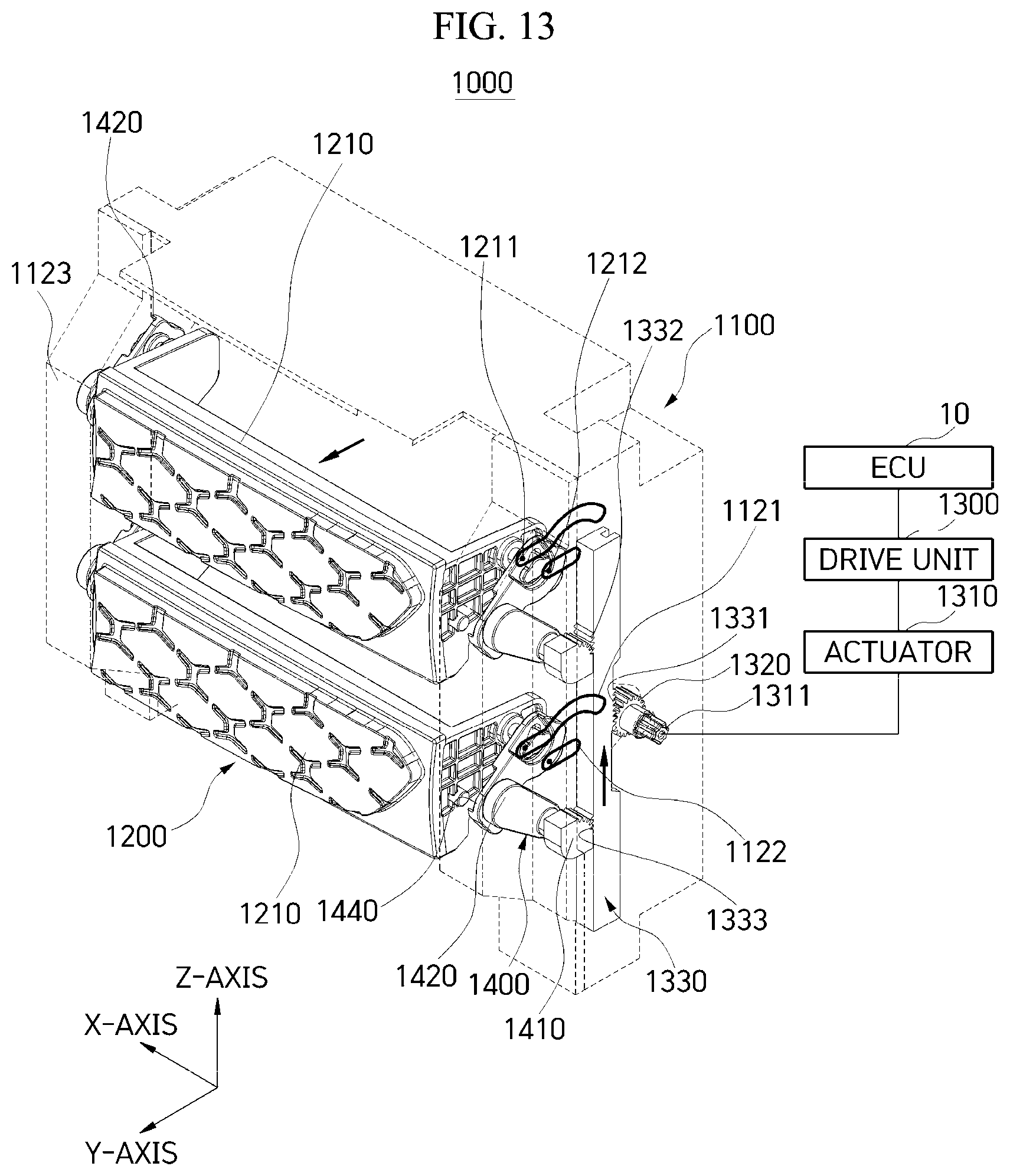 Patent US12304571 Figure 13 – Active air flap for vehicles