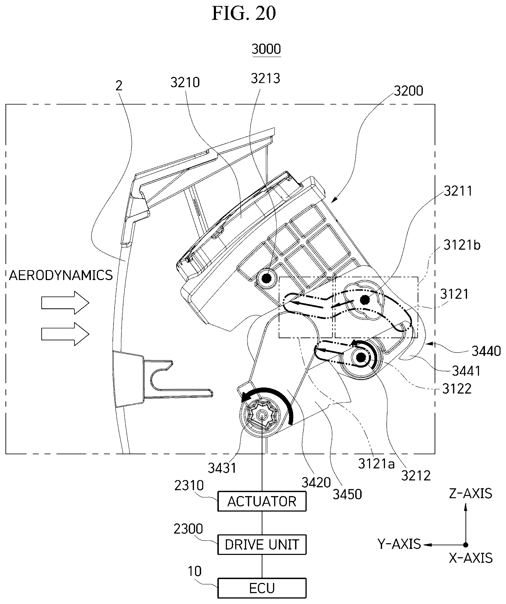 Patent US12304571 Figure 20 – Active air flap for vehicles