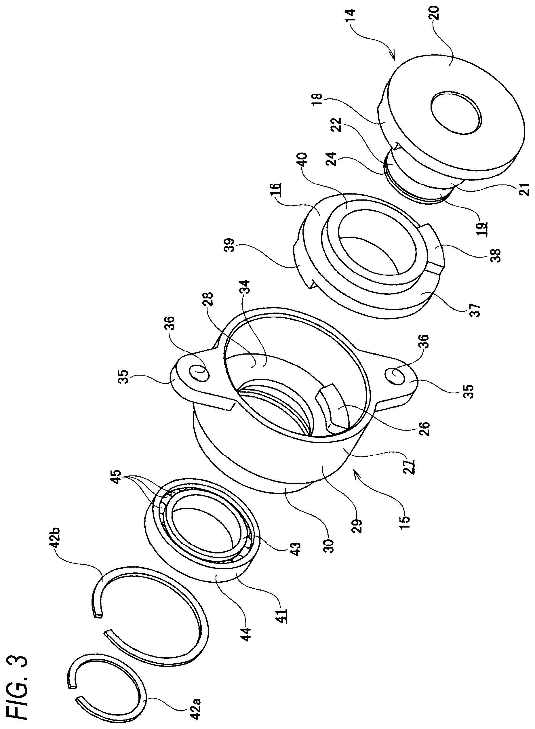 Patent US12304574 Figure 3 – Rotation limiting device, and steering device