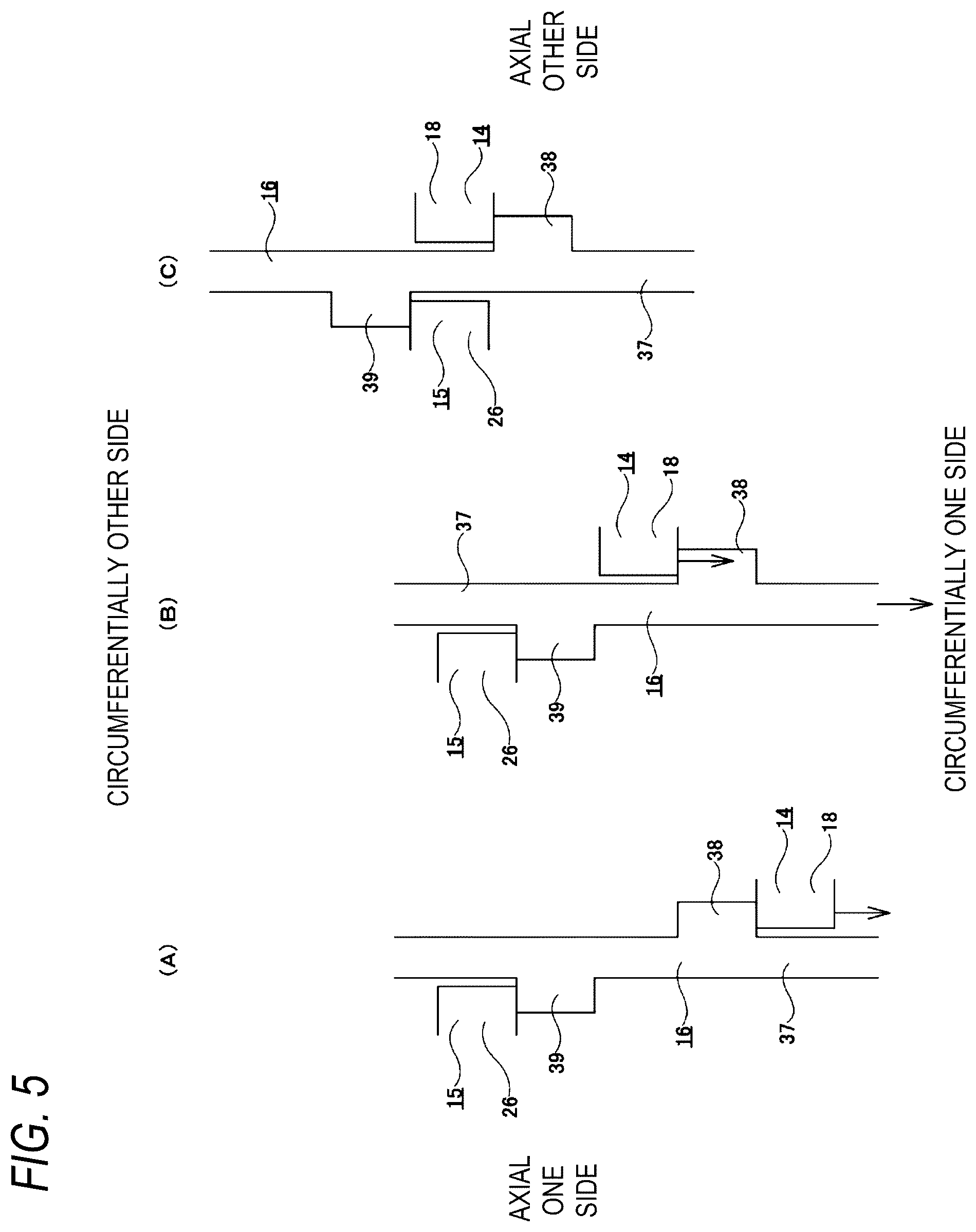 Patent US12304574 Figure 5 – Rotation limiting device, and steering device