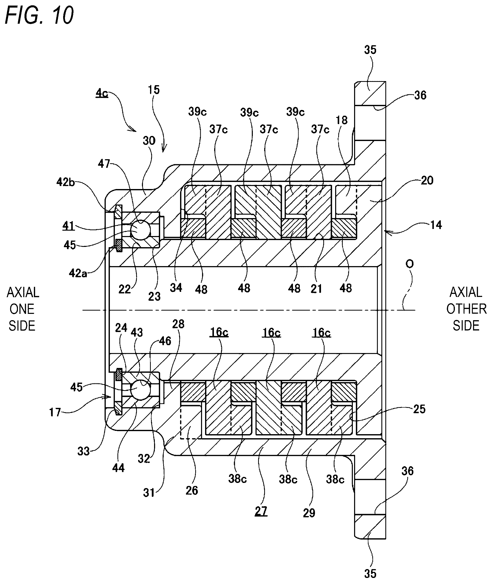 Patent US12304574 Figure 10 – Rotation limiting device, and steering device
