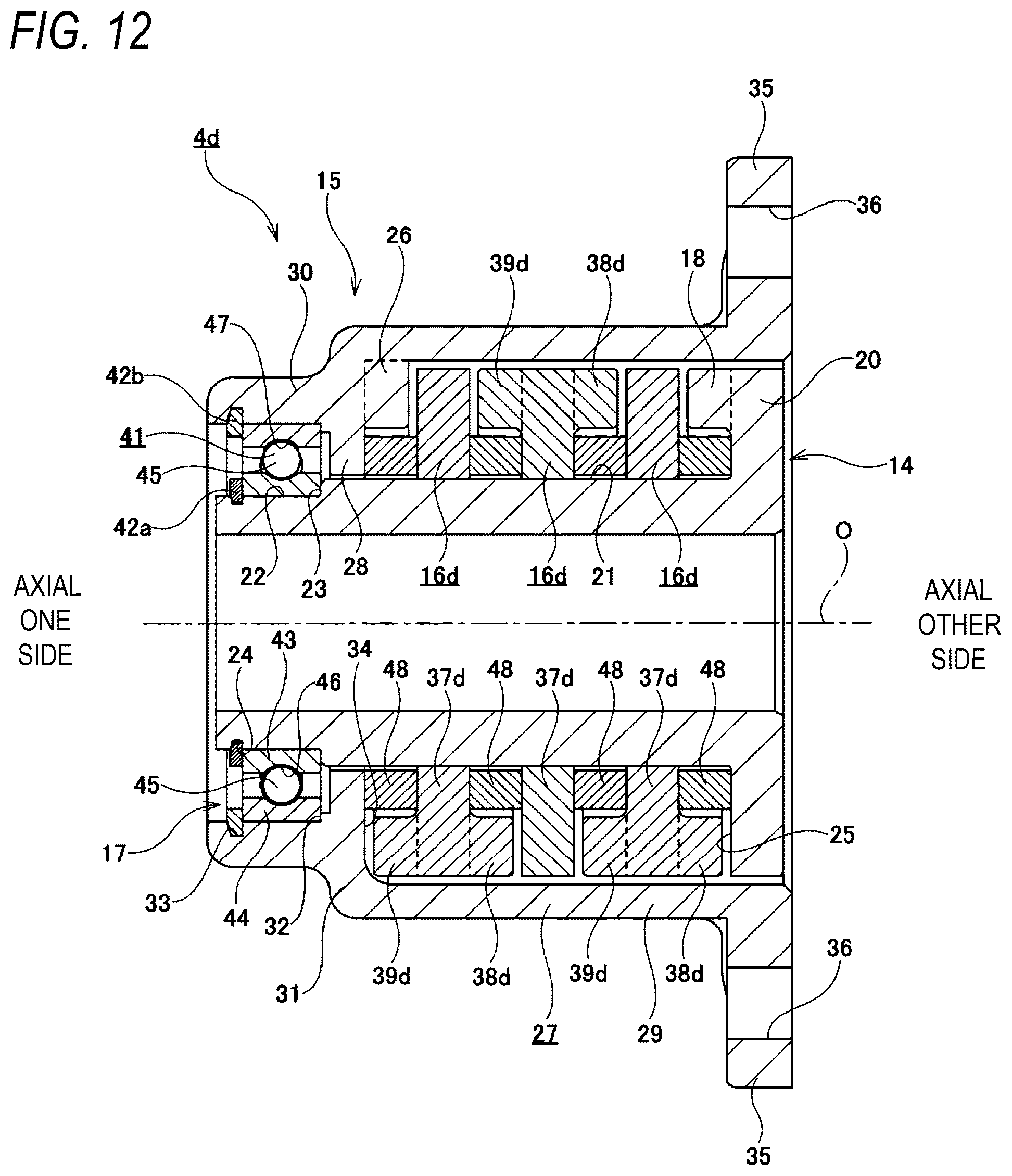Patent US12304574 Figure 12 – Rotation limiting device, and steering device