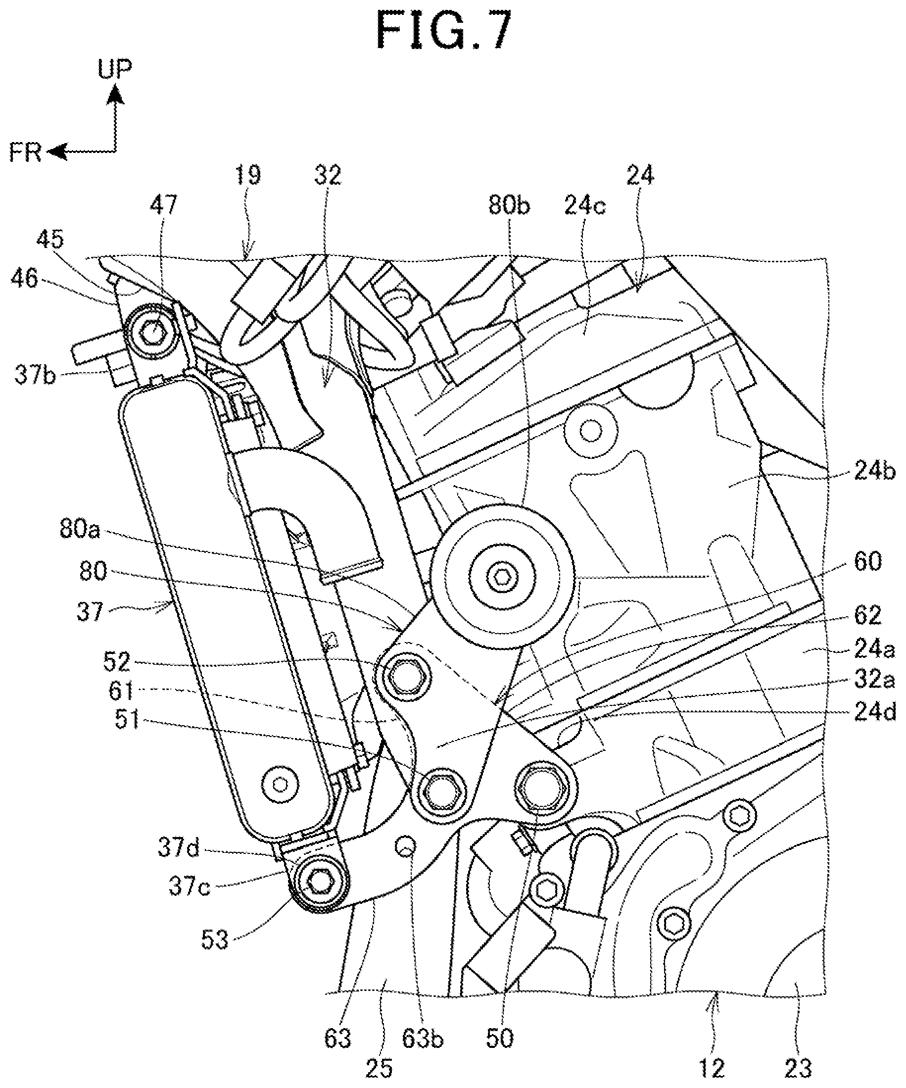 Patent US12304582 Figure 7 – Saddle-ride vehicle
