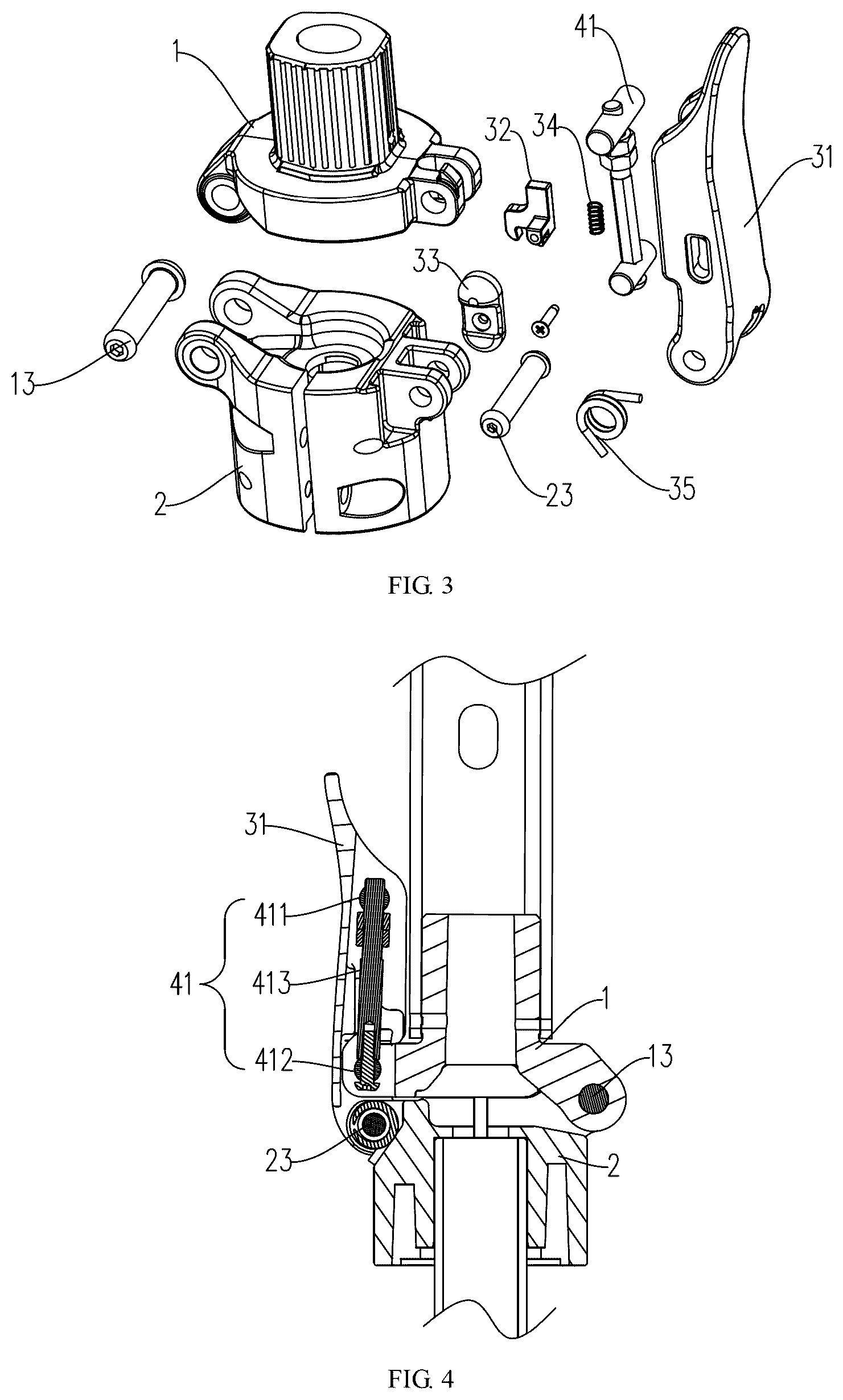 Patent US12304588 Figure 2 – Folding device and scooter