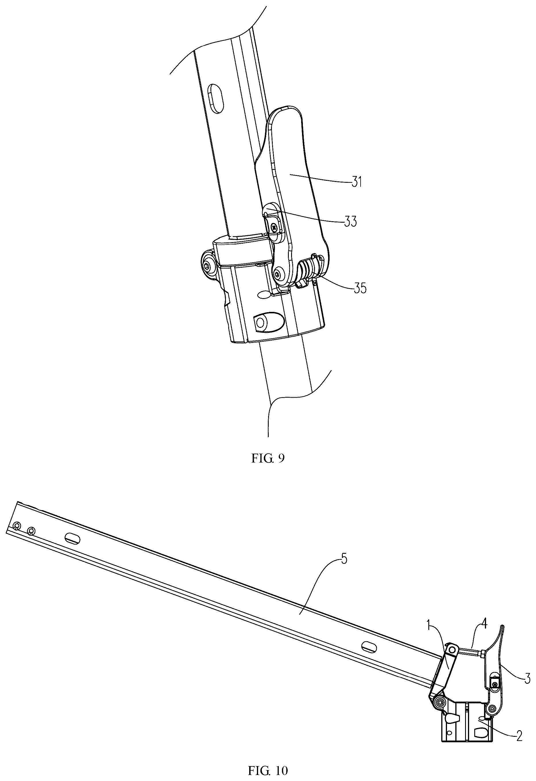 Patent US12304588 Figure 5 – Folding device and scooter