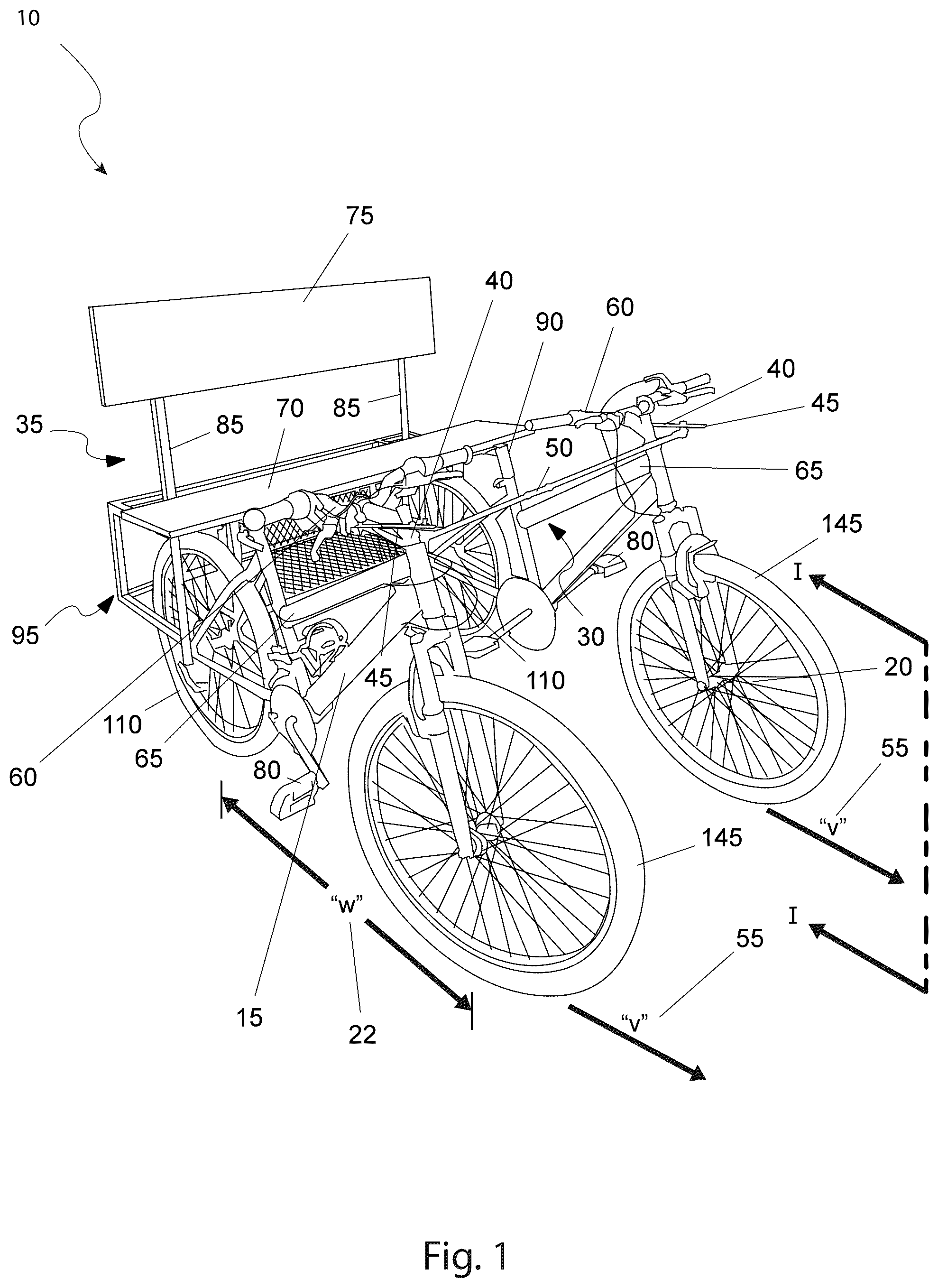 Patent US12304591 Figure 1 – Bicycle attachment