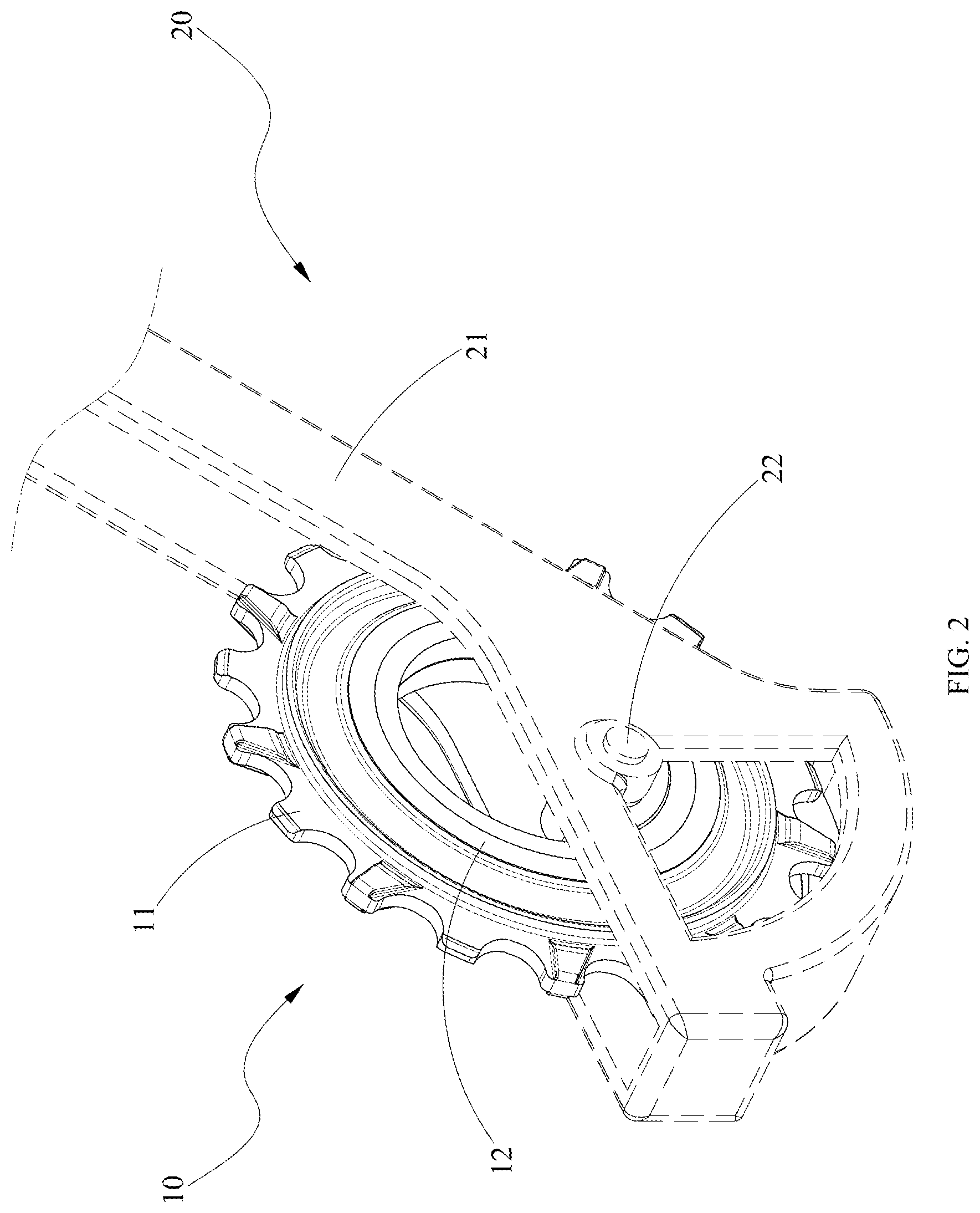 Patent US12304592 Figure 2 – Bicycle eccentric pulley wheel