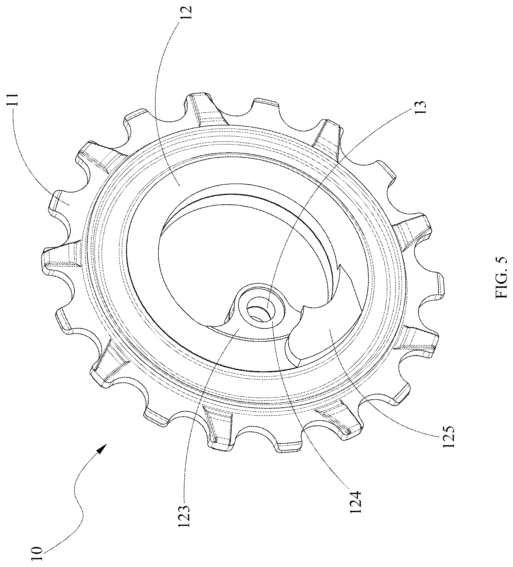 Patent US12304592 Figure 5 – Bicycle eccentric pulley wheel