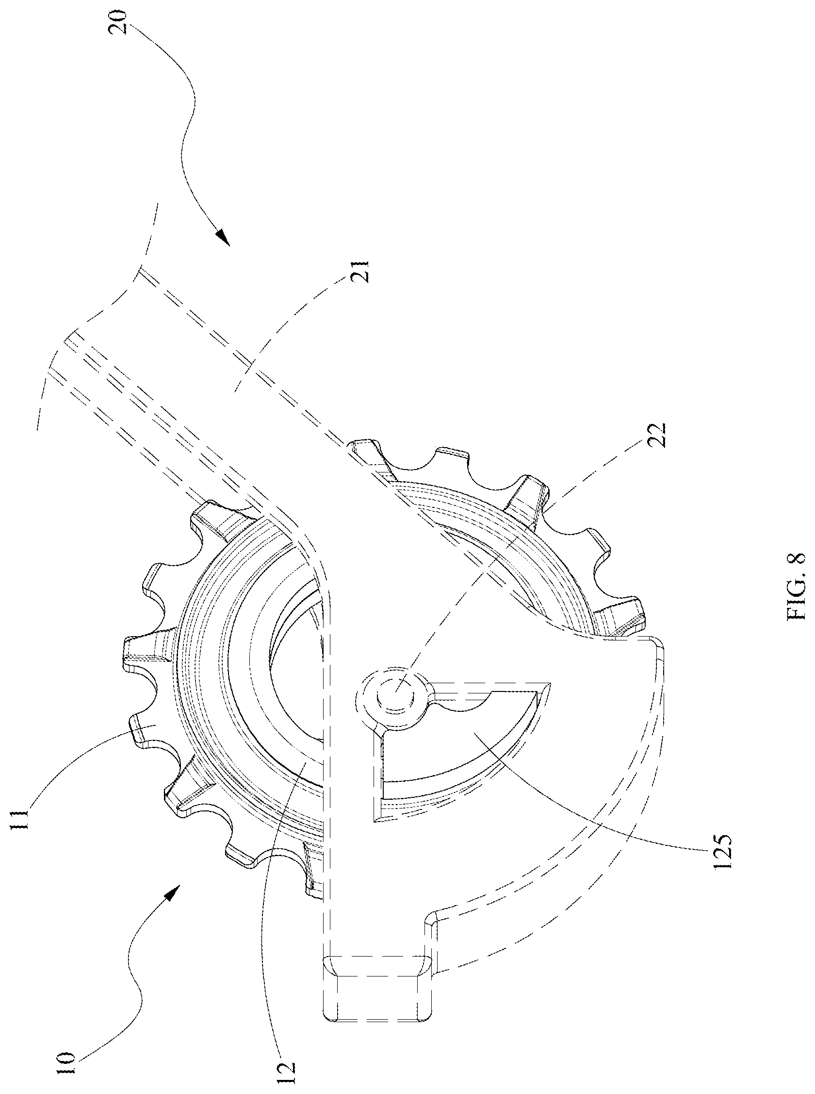 Patent US12304592 Figure 8 – Bicycle eccentric pulley wheel