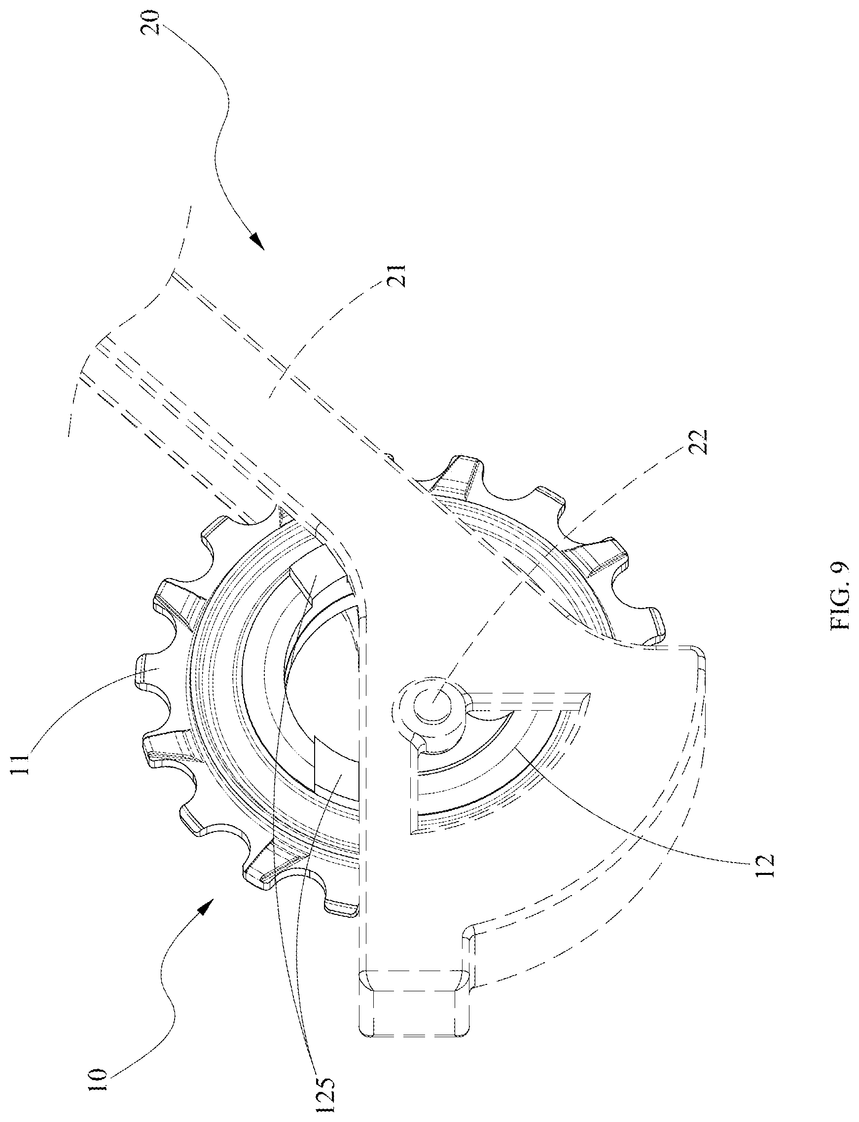 Patent US12304592 Figure 9 – Bicycle eccentric pulley wheel