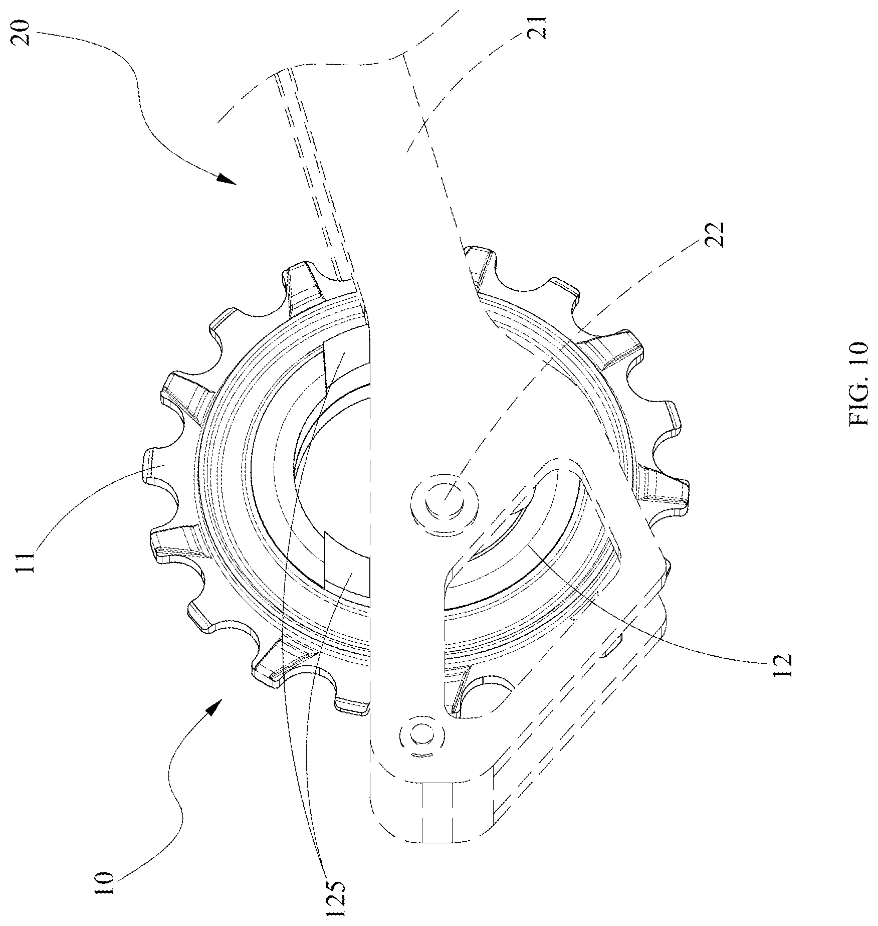 Patent US12304592 Figure 10 – Bicycle eccentric pulley wheel