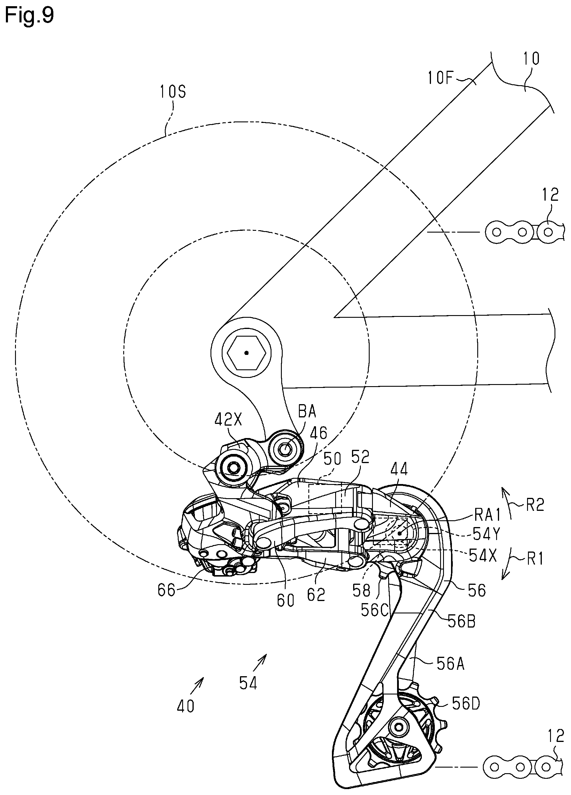 Patent US12304593 Figure 6 – Derailleur for human-powered vehicle