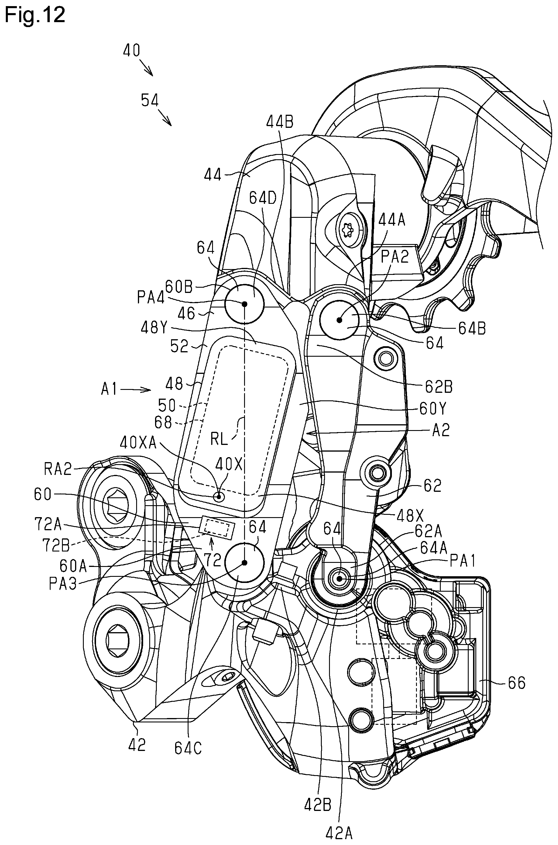 Patent US12304593 Figure 9 – Derailleur for human-powered vehicle