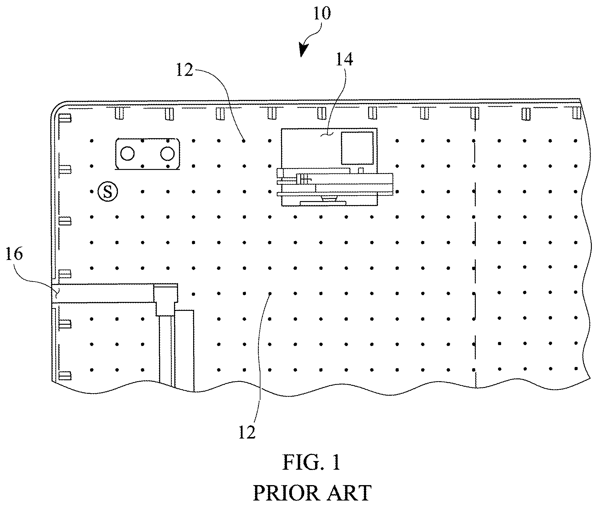Patent US12304596 Figure 1 – Inflatable deck panel with embedded fasteners
