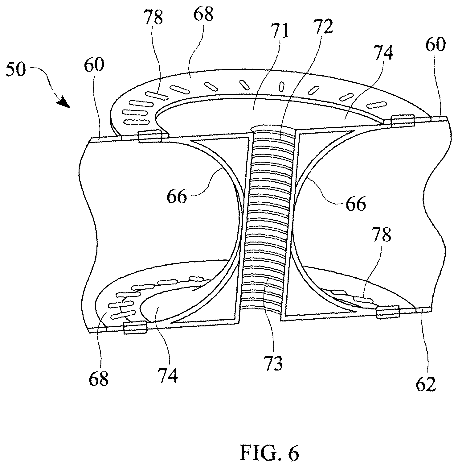 Patent US12304596 Figure 6 – Inflatable deck panel with embedded fasteners