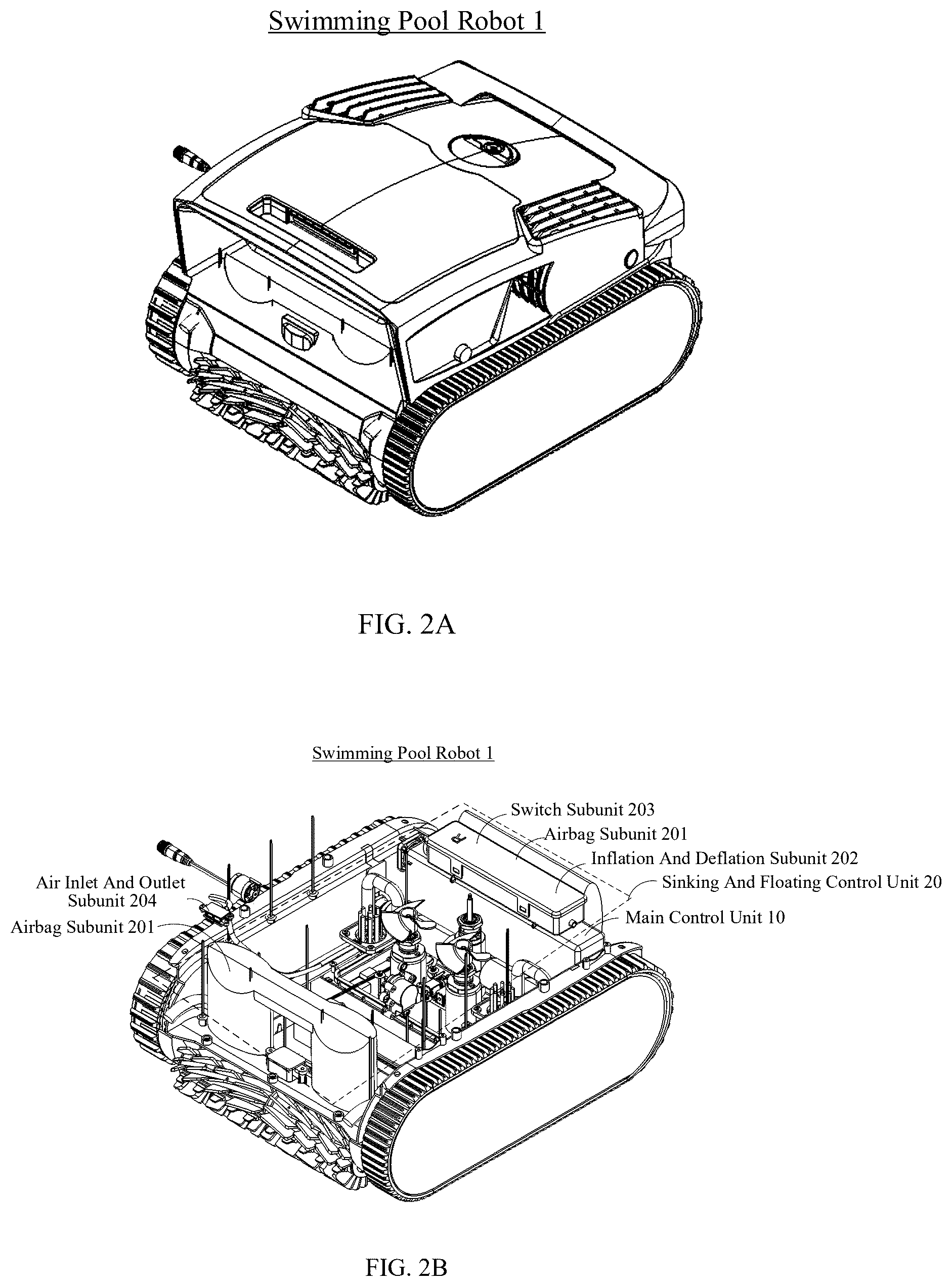 Patent US12304602 Figure 2 – Controllable sinking and floating swimming pool robot and sinking and floating control method for swimming pool robot