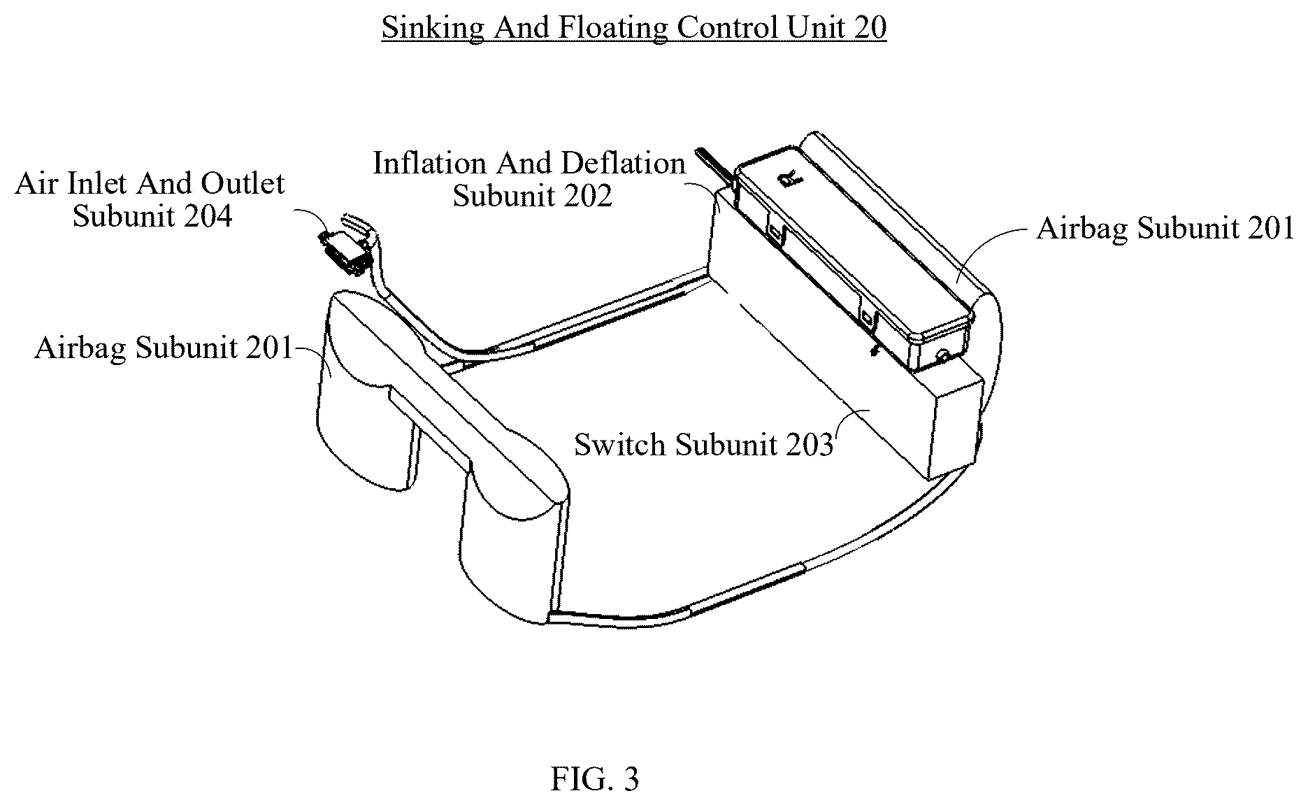 Patent US12304602 Figure 3 – Controllable sinking and floating swimming pool robot and sinking and floating control method for swimming pool robot