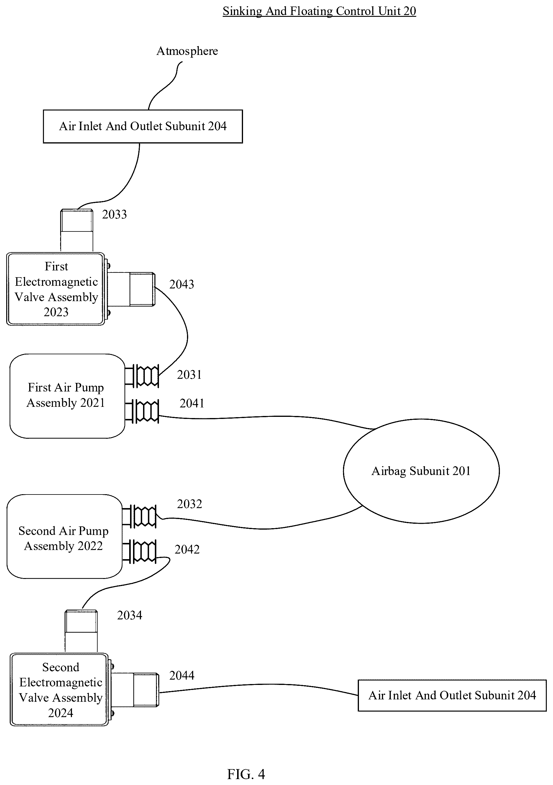 Patent US12304602 Figure 4 – Controllable sinking and floating swimming pool robot and sinking and floating control method for swimming pool robot