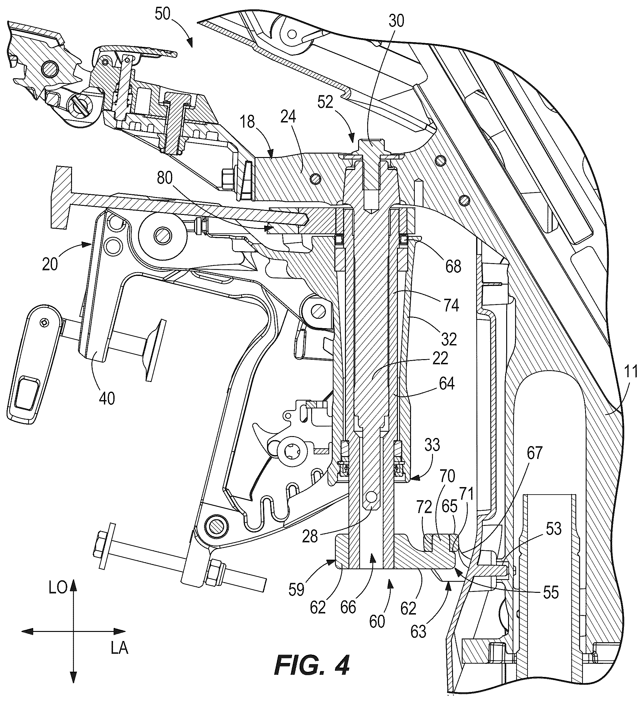Patent US12304605 Figure 4 – Transom bracket assemblies for supporting a marine drive on a vessel