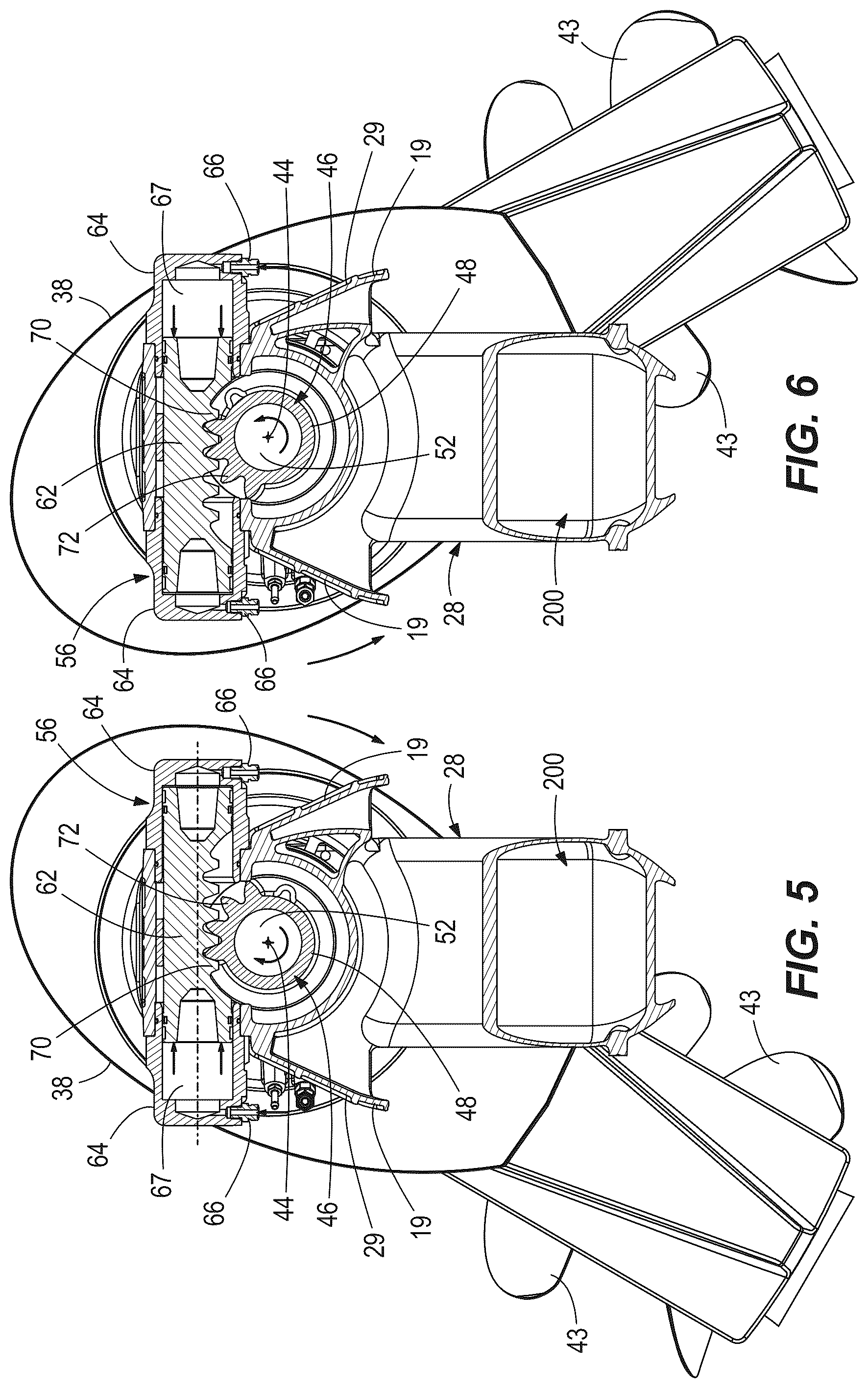 Patent US12304607 Figure 5 – Marine drives having steerable gearcase