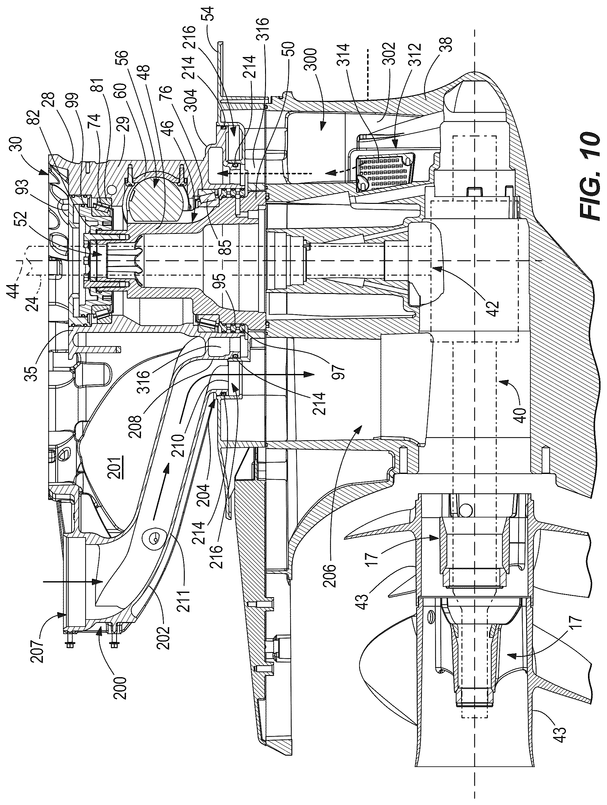 Patent US12304607 Figure 9 – Marine drives having steerable gearcase