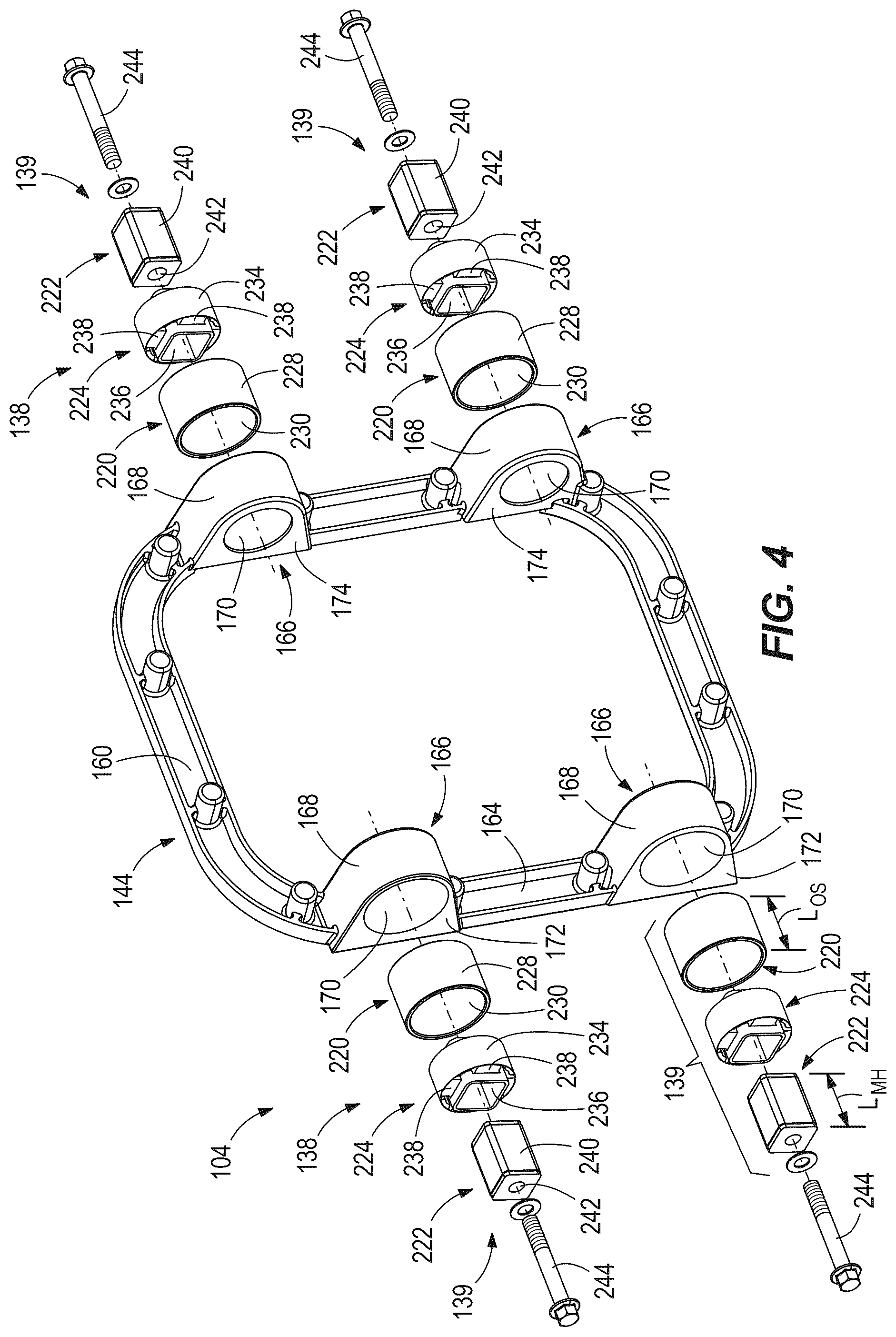 Patent US12304609 Figure 4 – Stern drives and transom bracket assemblies for stern drives providing vibration isolation