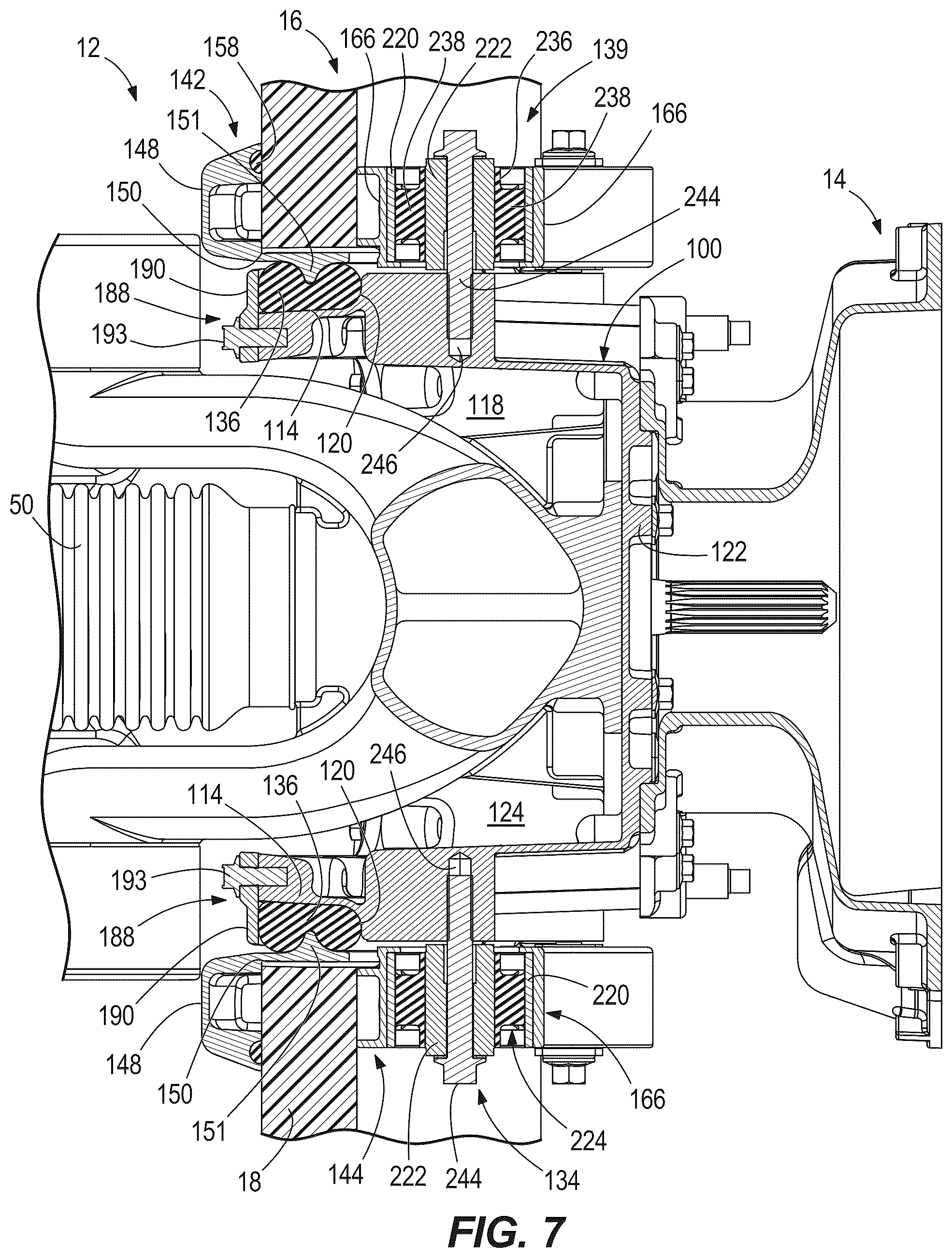 Patent US12304609 Figure 7 – Stern drives and transom bracket assemblies for stern drives providing vibration isolation