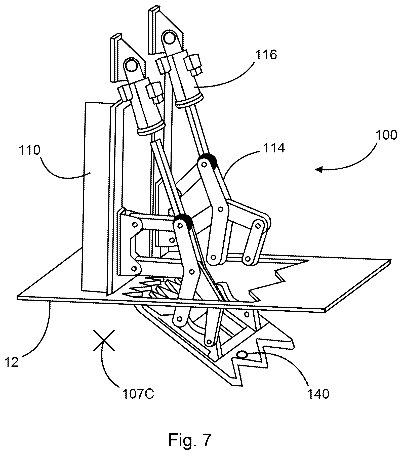 Patent US12304611 Figure 4 – Vehicle body with cavity in the outer skin and a closing door arrangement