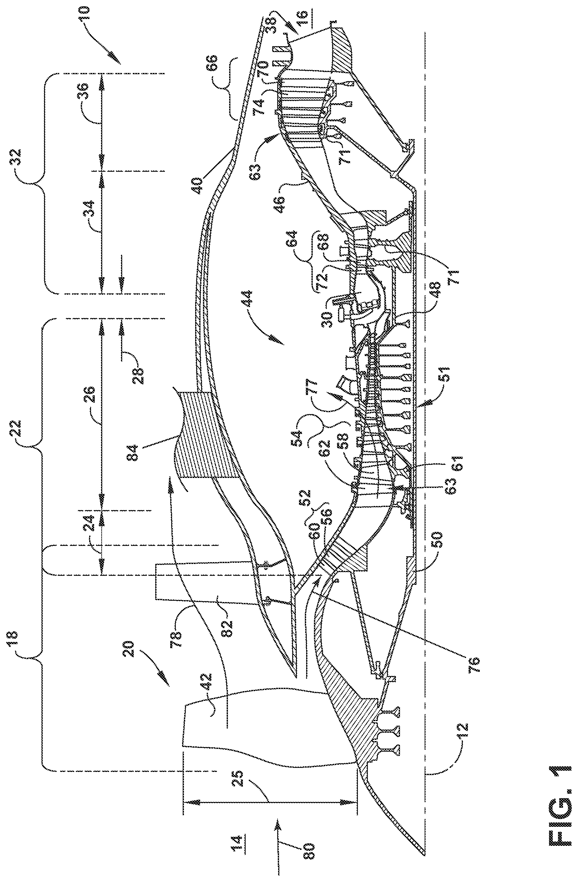 Patent US12304614 Figure 1 – Composite airfoil assembly and method of forming a composite airfoil assembly