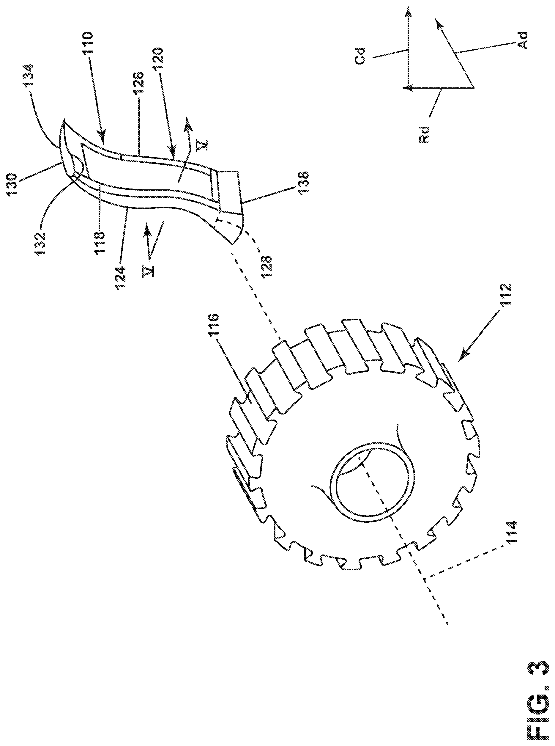 Patent US12304614 Figure 3 – Composite airfoil assembly and method of forming a composite airfoil assembly