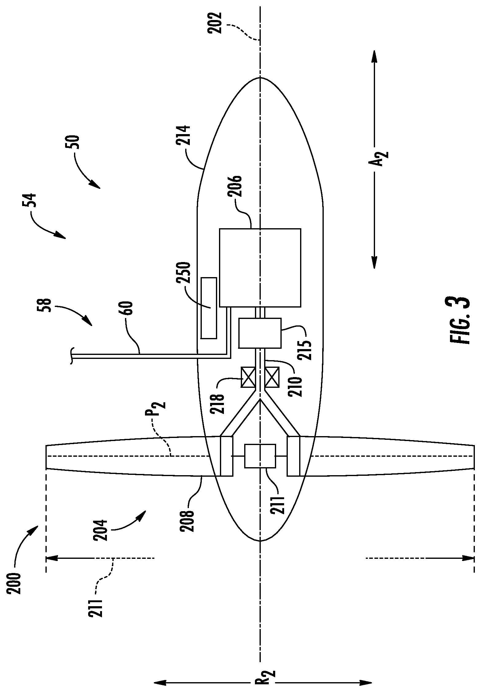 Patent US12304615 Figure 3 – Aircraft engine