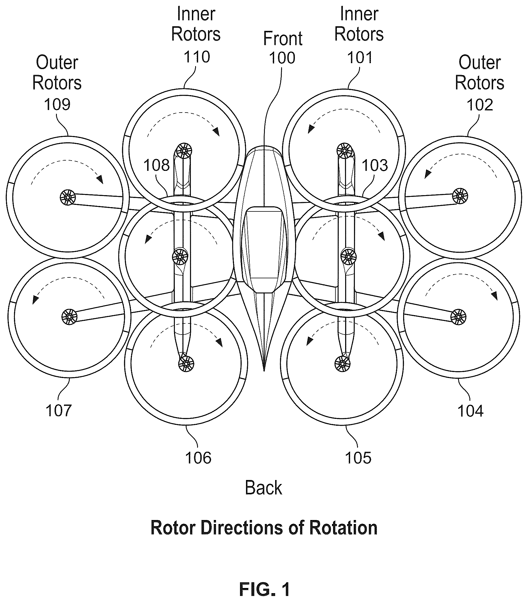 Patent US12304617 Figure 1 – Decoupled hand controls for aircraft with vertical takeoff and landing and forward flight capabilities