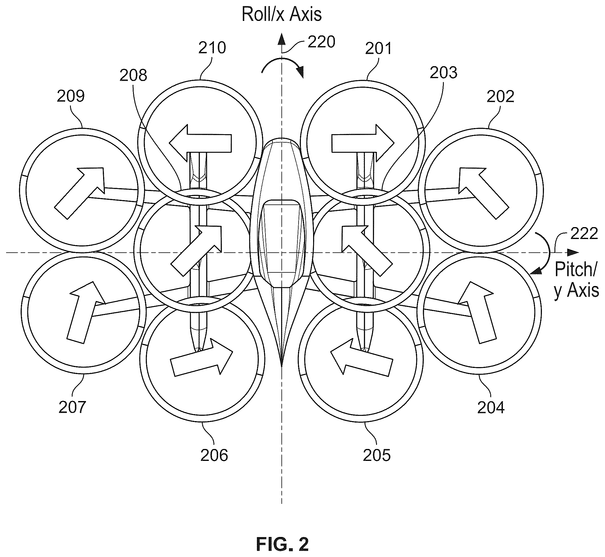 Patent US12304617 Figure 2 – Decoupled hand controls for aircraft with vertical takeoff and landing and forward flight capabilities