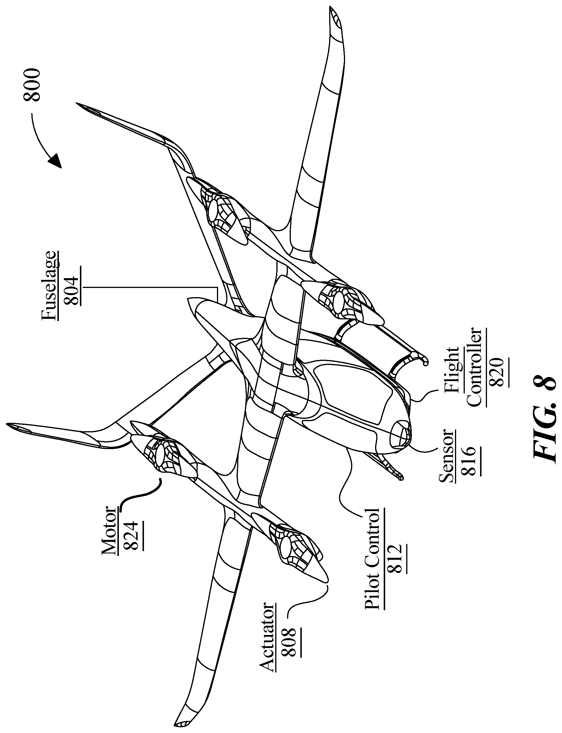 Patent US12304618 Figure 8 – System and a method for a battery power management system for an electric aircraft