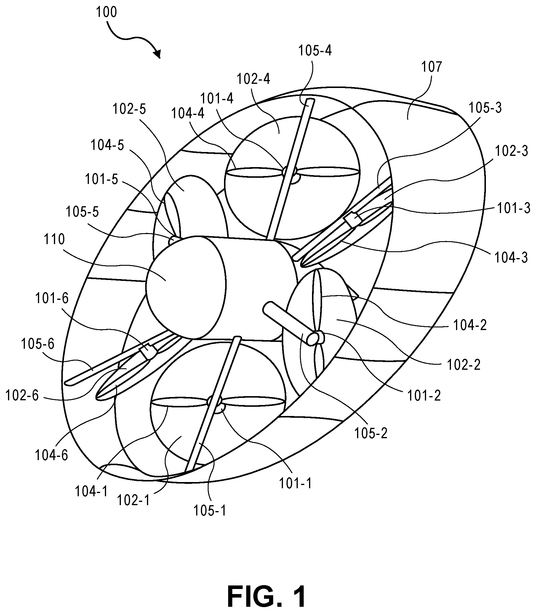 Patent US12304627 Figure 1 – Hexagonal ring wing aerial vehicle