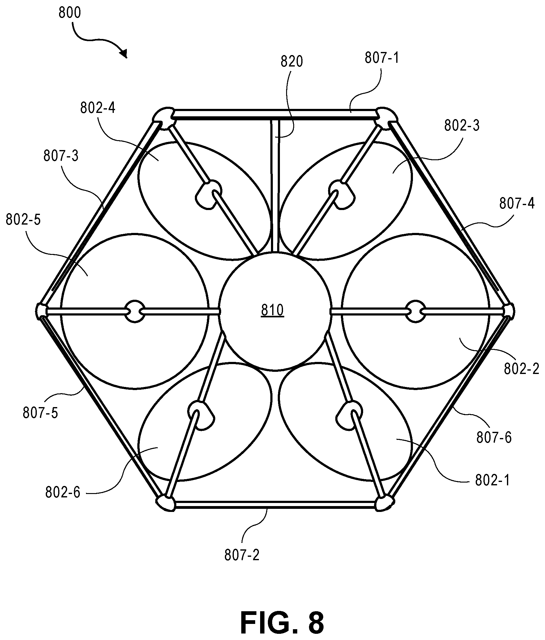 Patent US12304627 Figure 8 – Hexagonal ring wing aerial vehicle