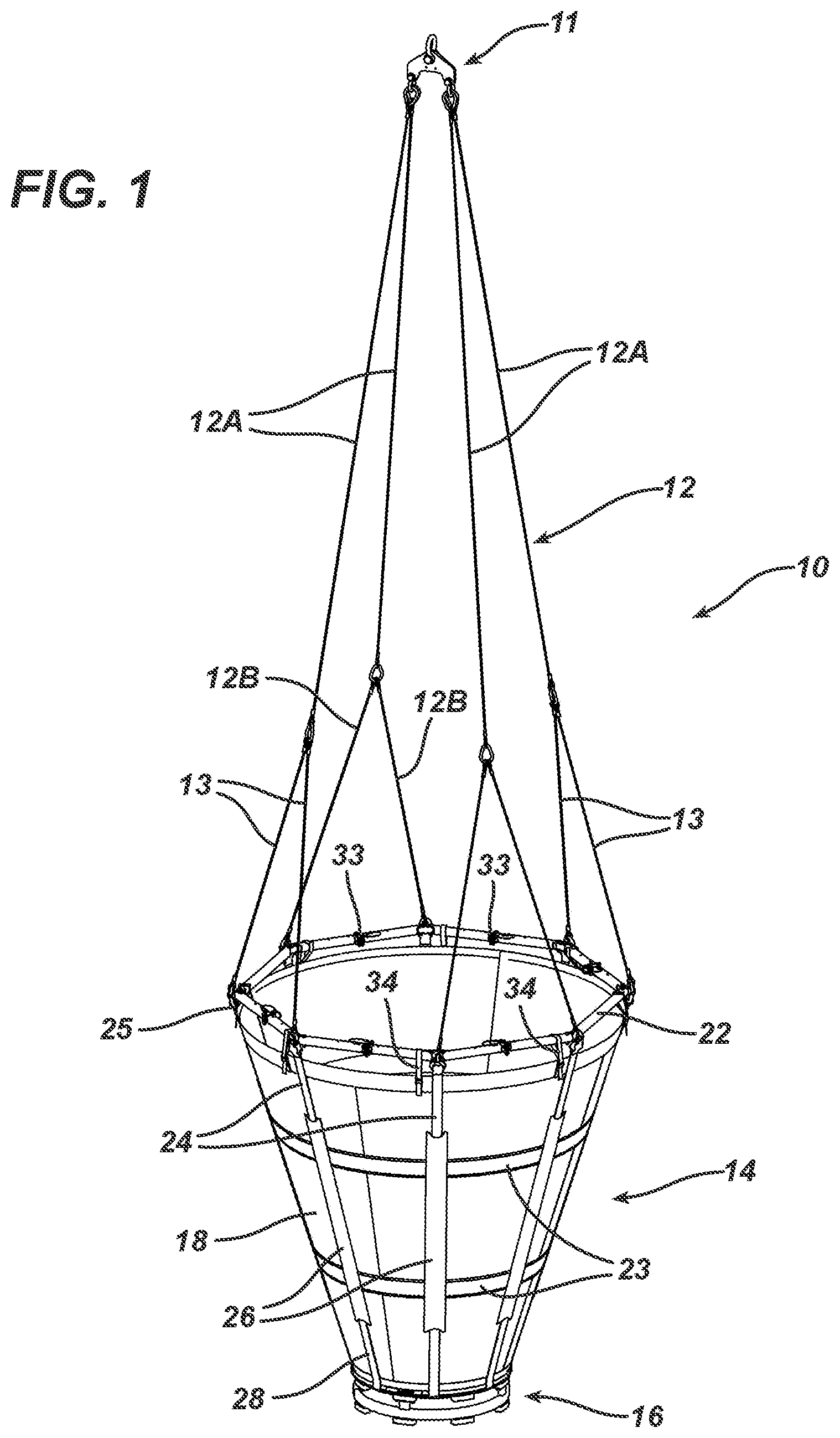 Patent US12304629 Figure 1 – Aerial fire-fighting bucket systems