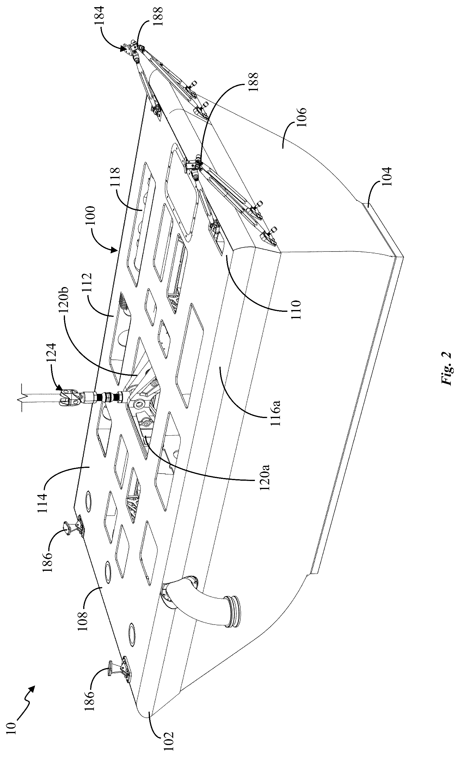 Patent US12304632 Figure 2 – Tank assembly and helicopter