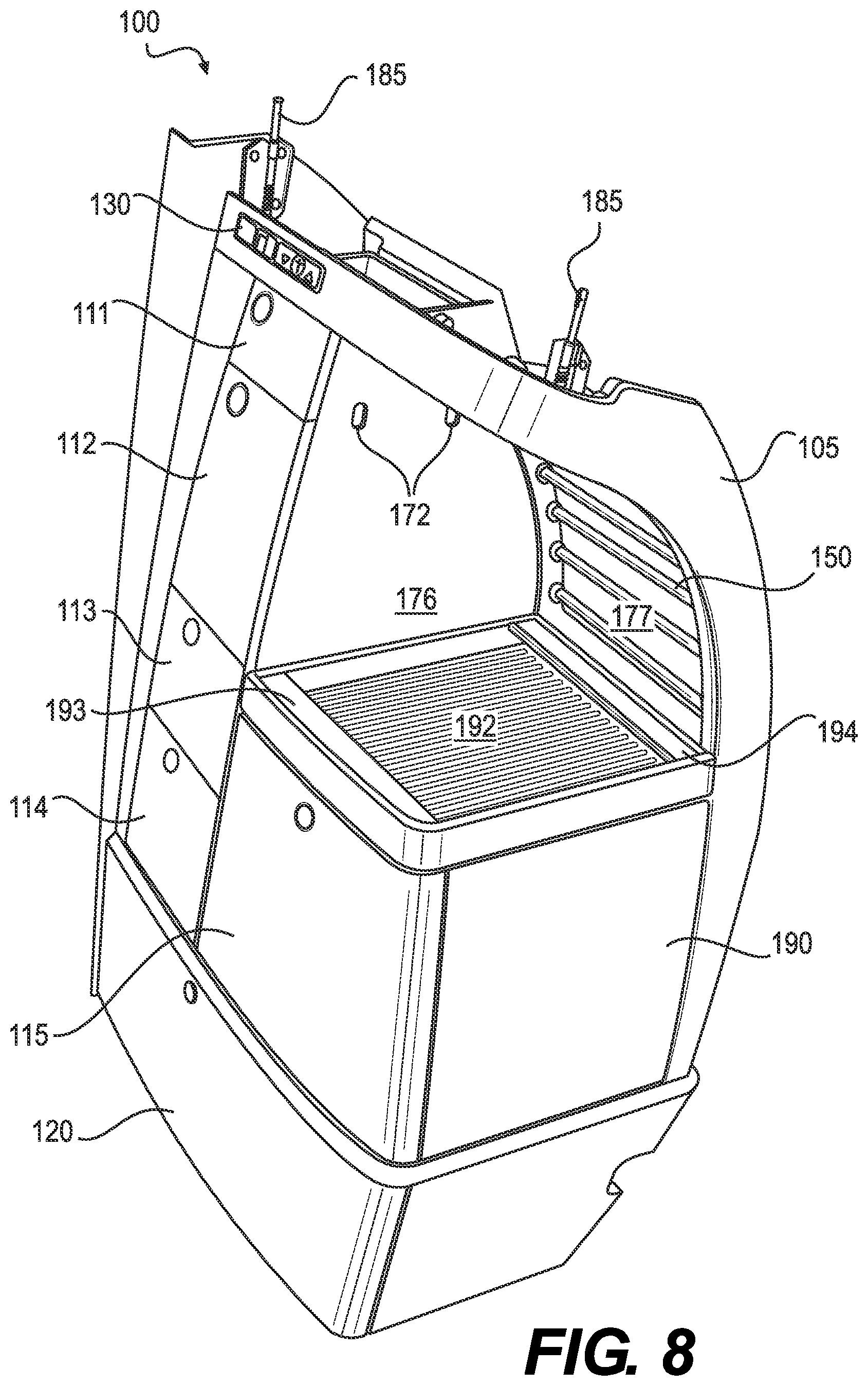 Patent US12304634 Figure 8 – Modular refreshment center