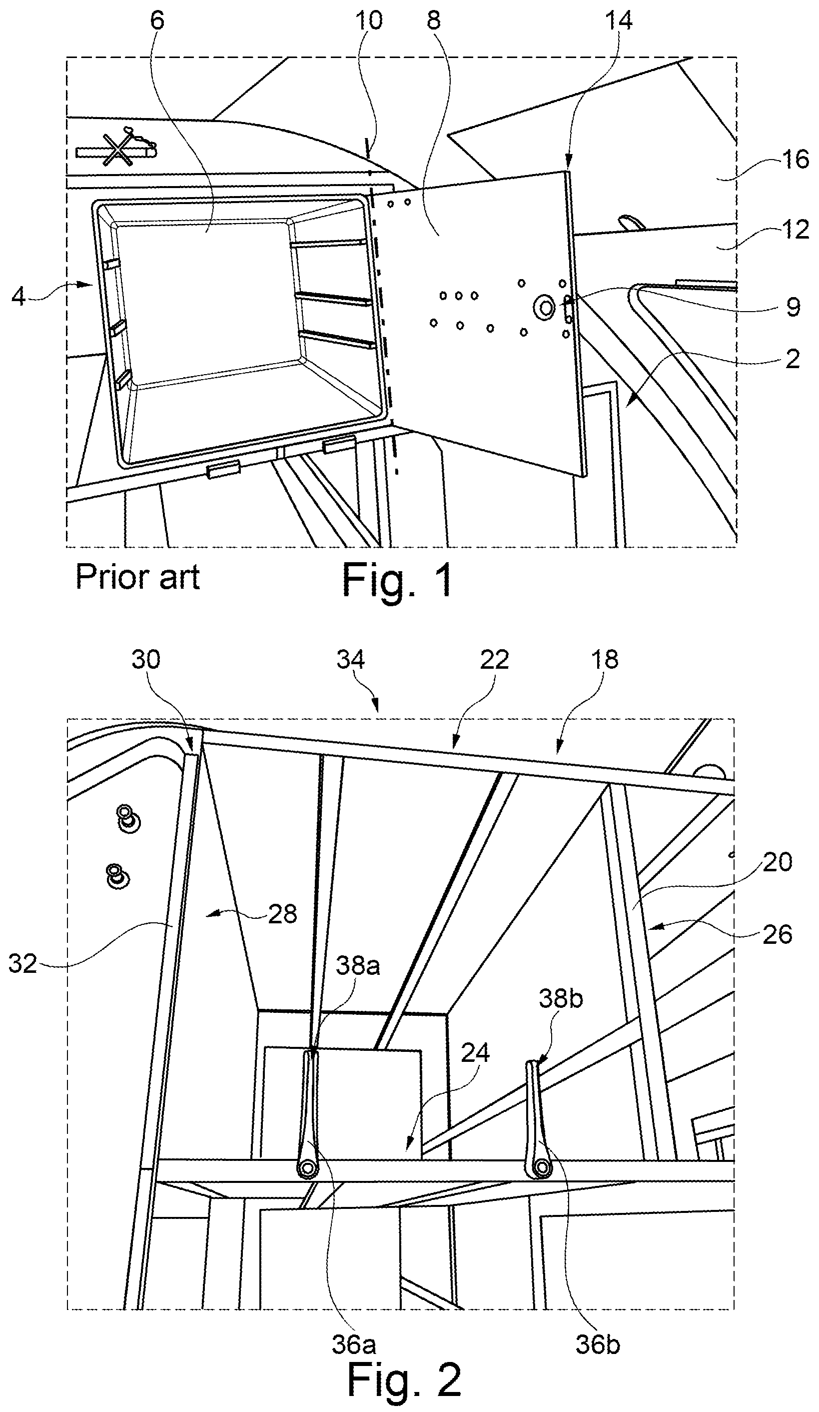 Patent US12304635 — Compartment for a cabin in a vehicle with retractable door angle limiter — Figure 1
