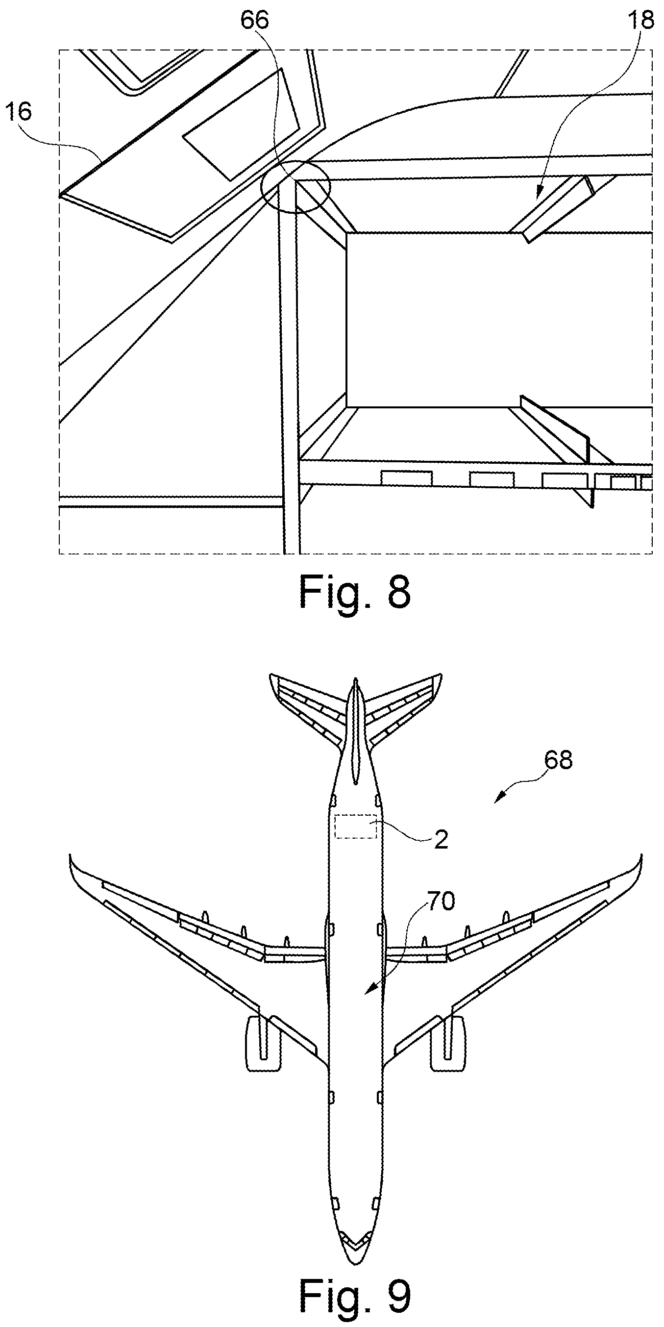 Patent US12304635 Figure 6 – Compartment for a cabin in a vehicle with retractable door angle limiter